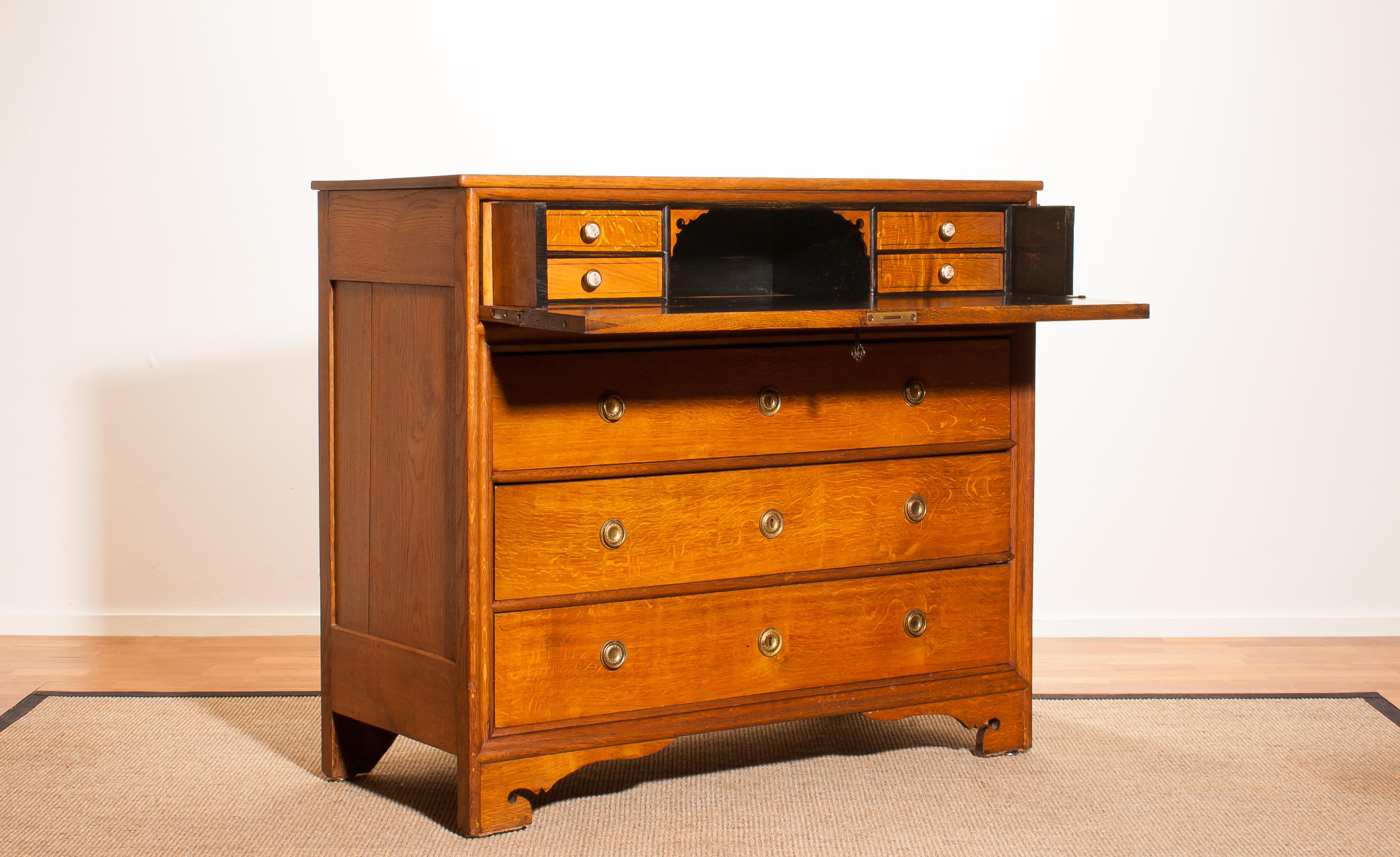 1900s, Oak Commode, Secretary, Chest of Drawers, Cabinet, the Netherlands 4