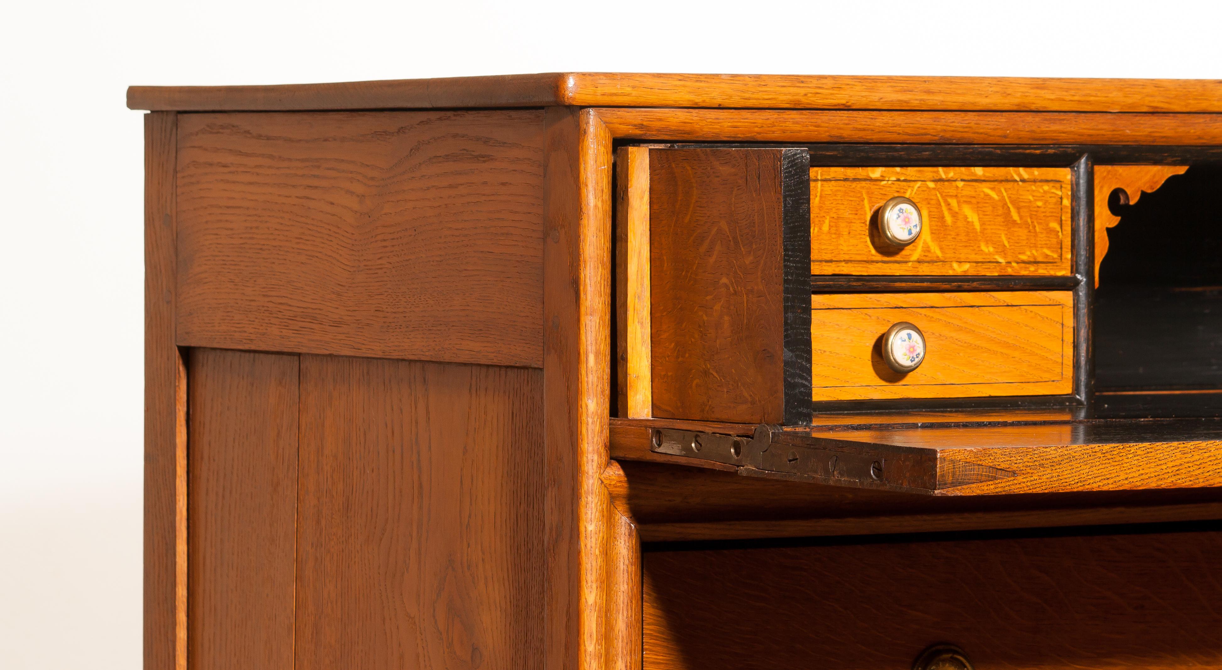 1900s, Oak Commode, Secretary, Chest of Drawers, Cabinet, the Netherlands 3