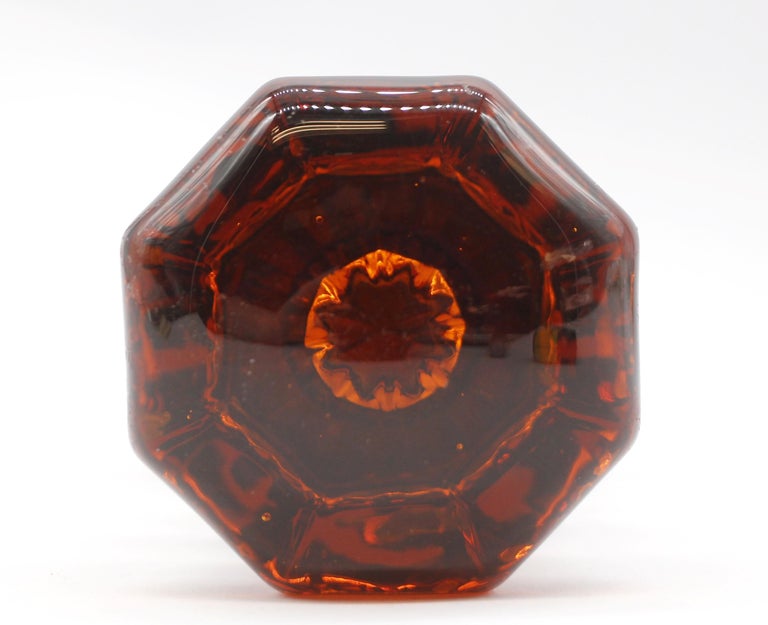 Glass Door Knobs, Large Crystal Cut Multifaceted Brass Base