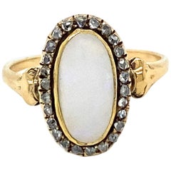 1900s Opal Diamond Cluster Ring