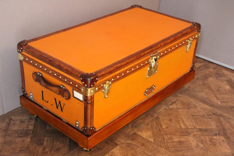 1900s Orange Canvas Louis Vuitton Steamer Trunk at 1stdibs