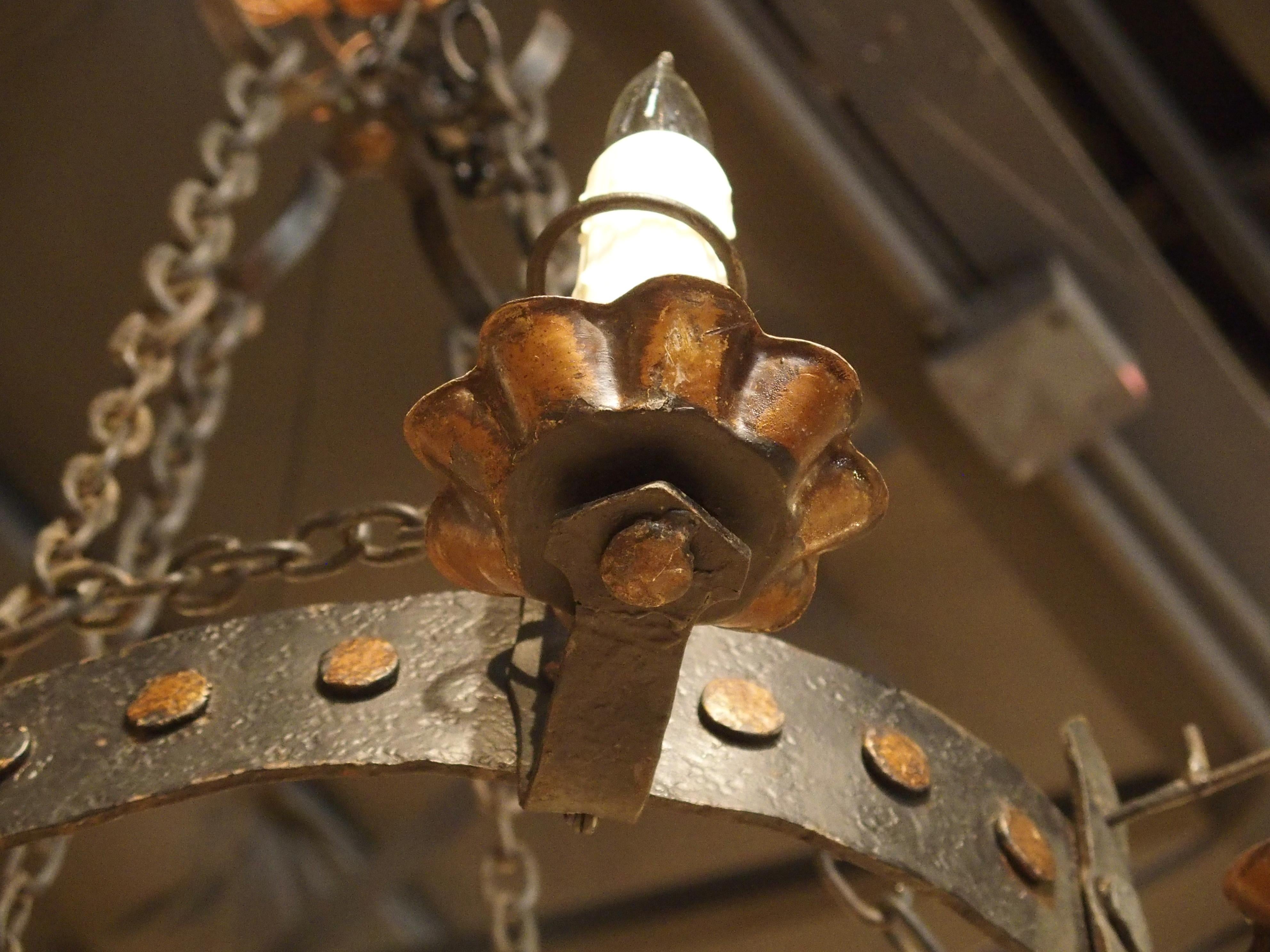 1900s Oval Iron Chandelier from France 4