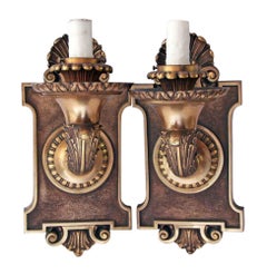 1900s Pair of American Made Bronze EF Caldwell Sconces
