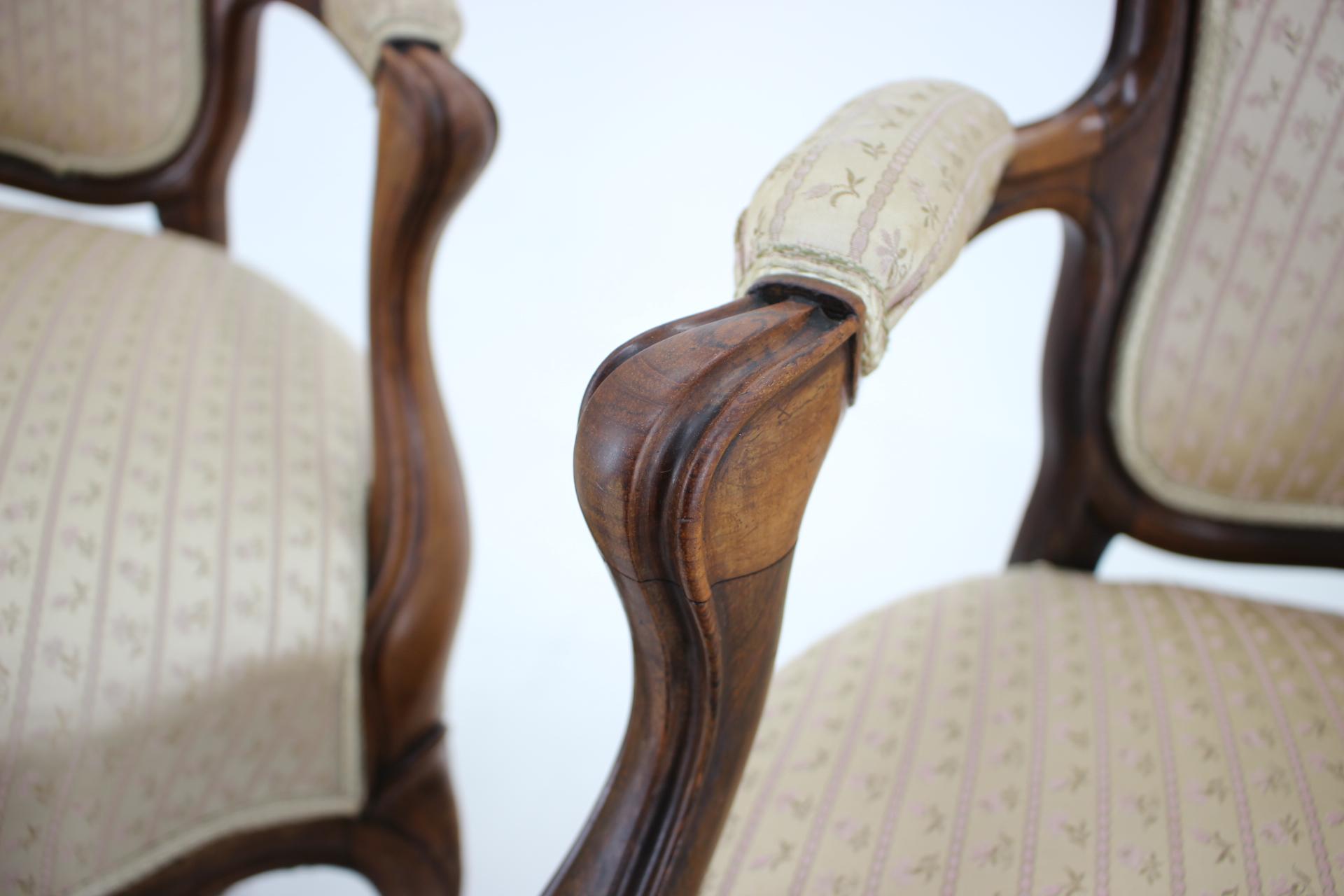 1900s Pair of Original Danish Rococo Chairs For Sale 7