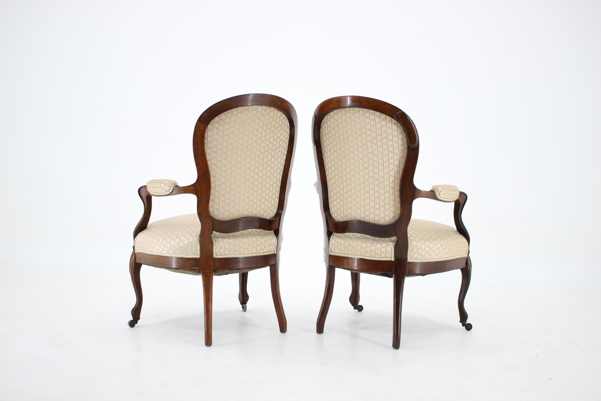 1900s Pair of Original Danish Rococo Chairs For Sale 1