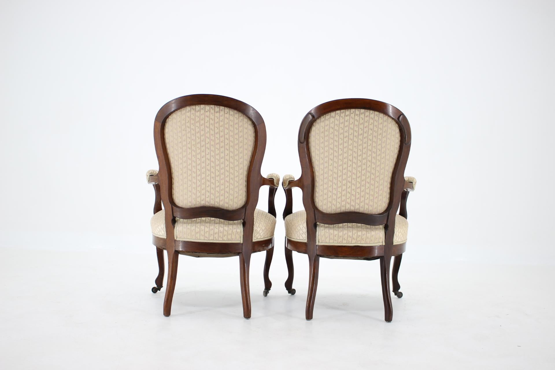 1900s Pair of Original Danish Rococo Chairs For Sale 2