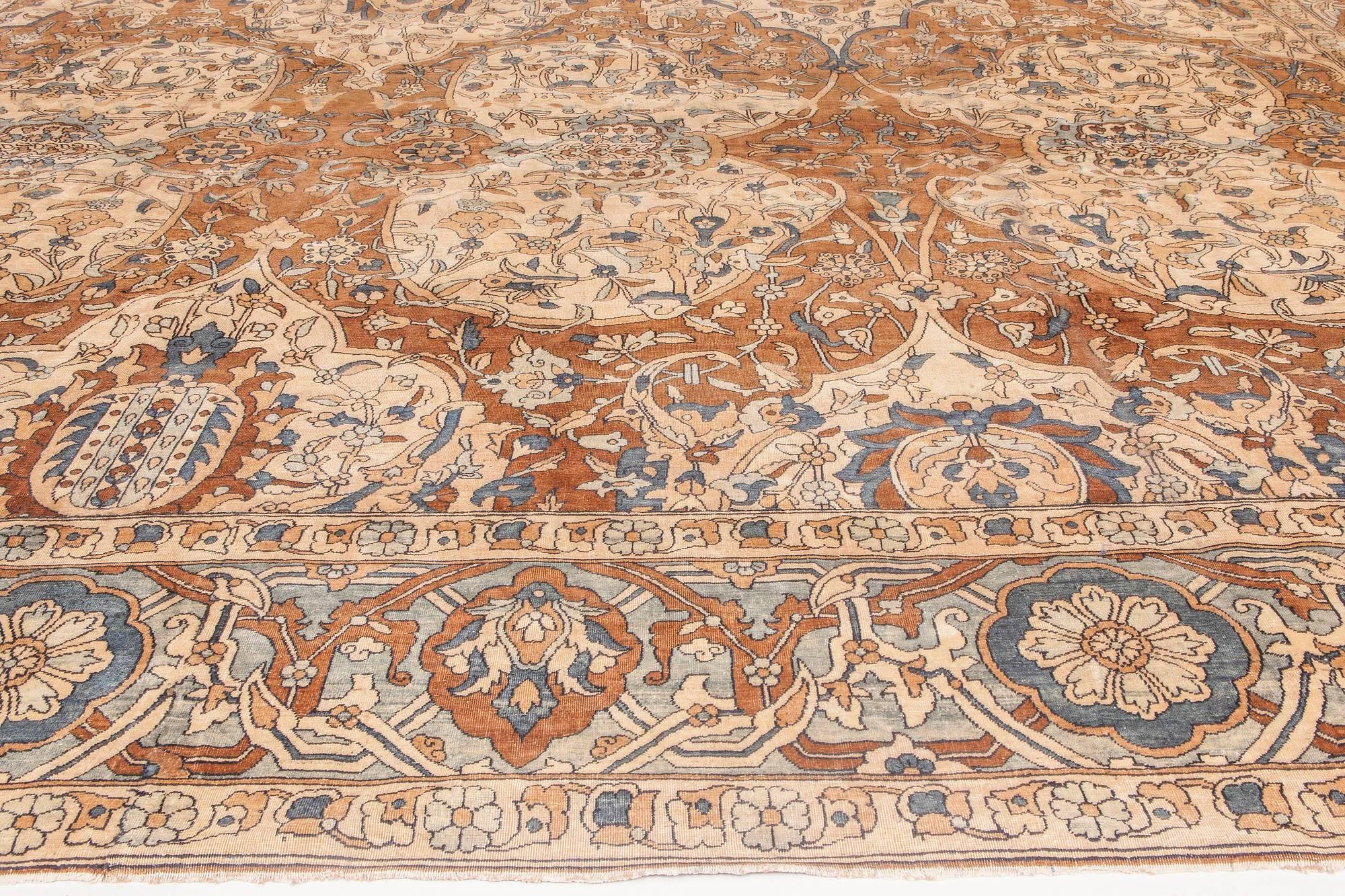 Doris Leslie Blau 1900er Persischer Kirman Handgefertigter Wollteppich (20. Jahrhundert) im Angebot