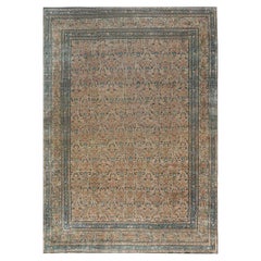 Authentic 1900s Persian Kirman Handmade Wool Rug