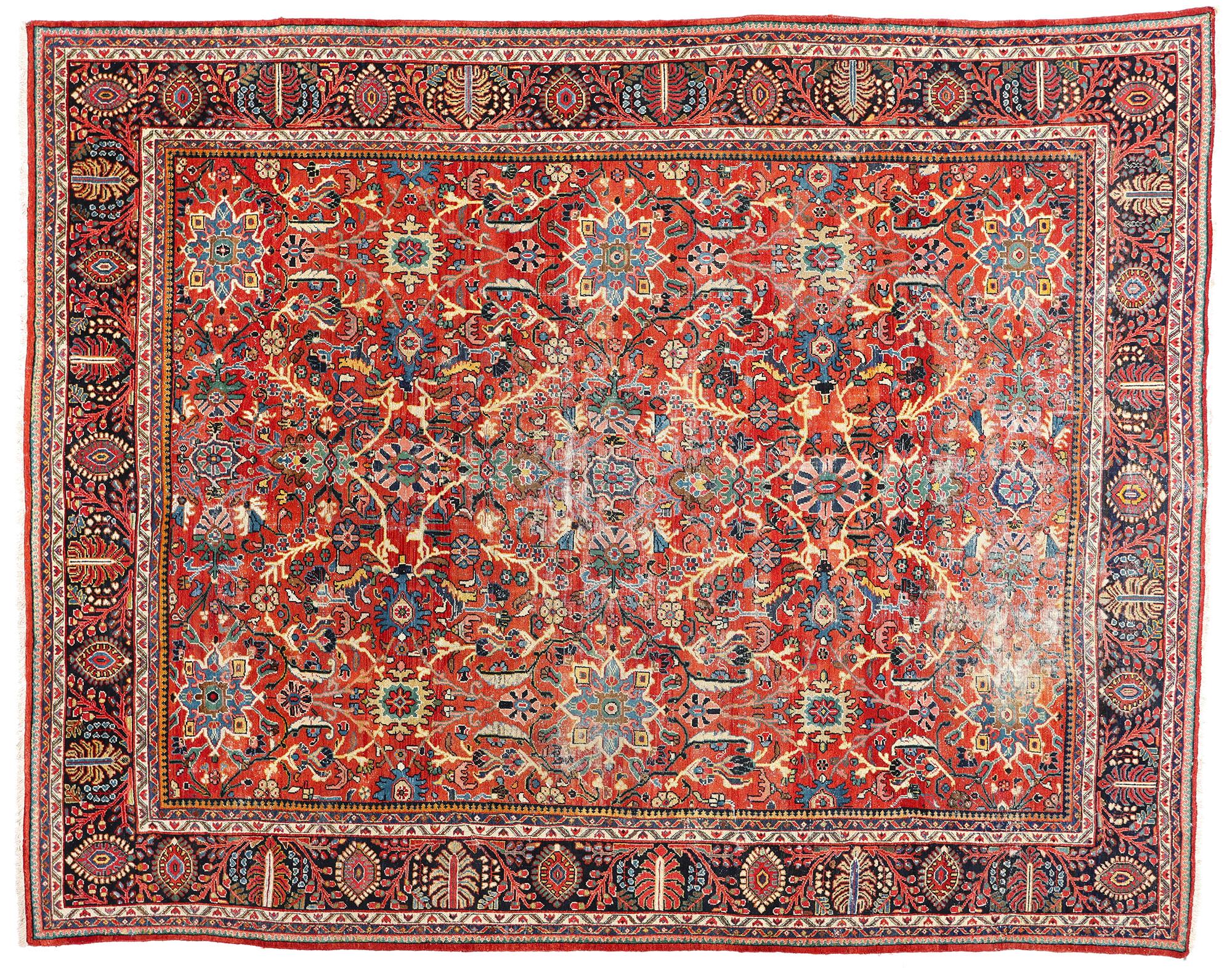 Tappeto persiano Mahal del 1900 con stile tradizionale in vendita 3