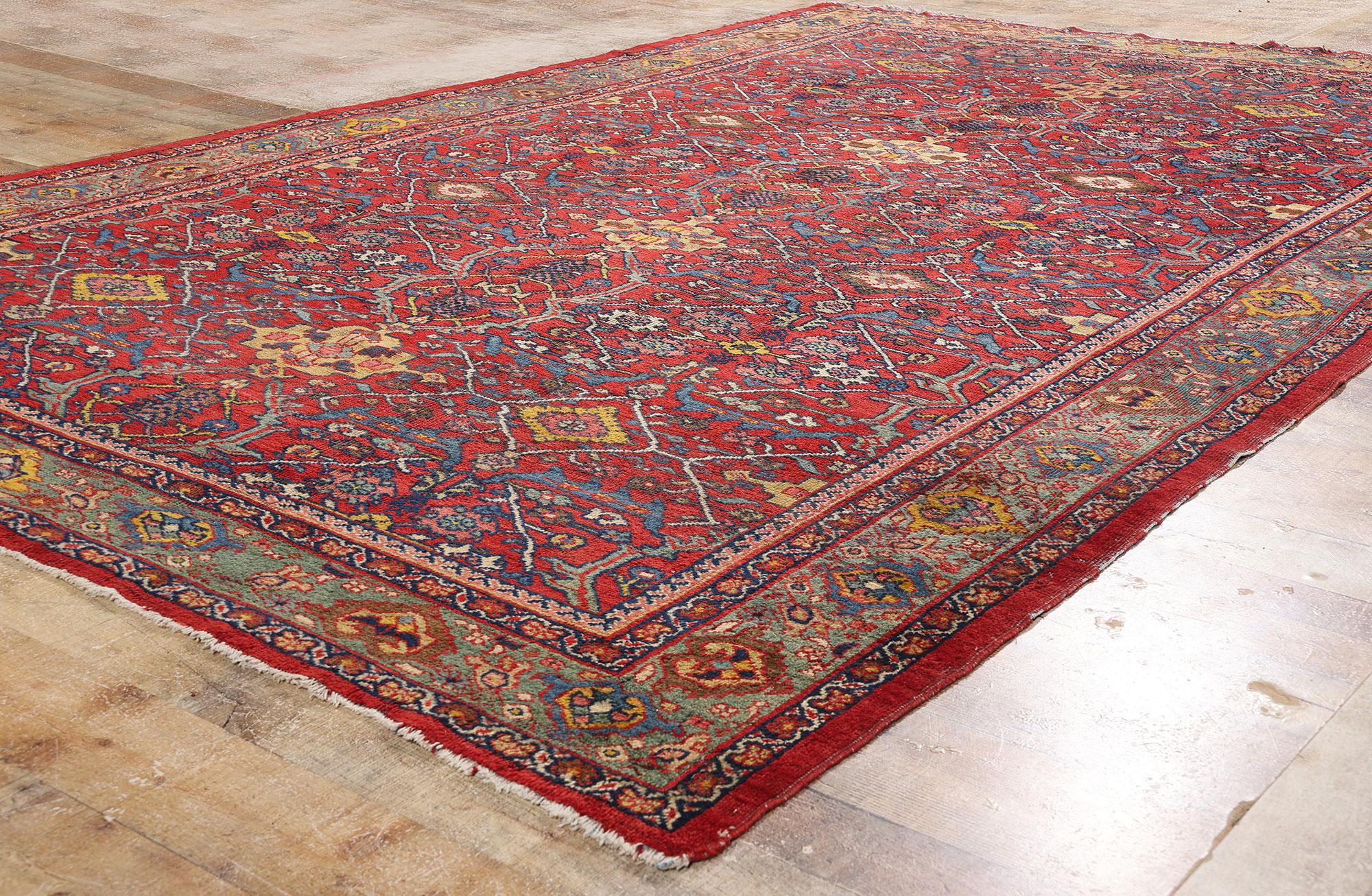 Laine 1900's  Tapis persan Mahal de style traditionnel en vente