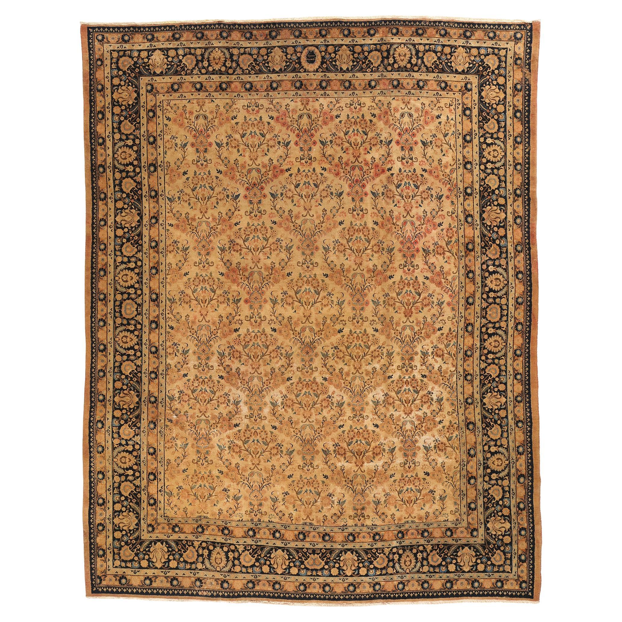 1900's Persian Mashhad Rug with Traditional European Style