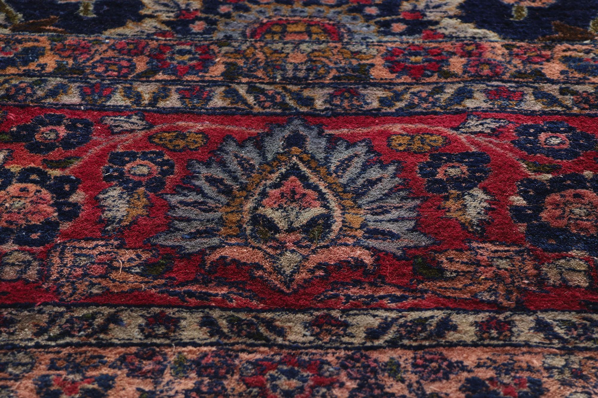 Annodato a mano Tappeto Sarouk persiano del 1900 con stile moderno in vendita