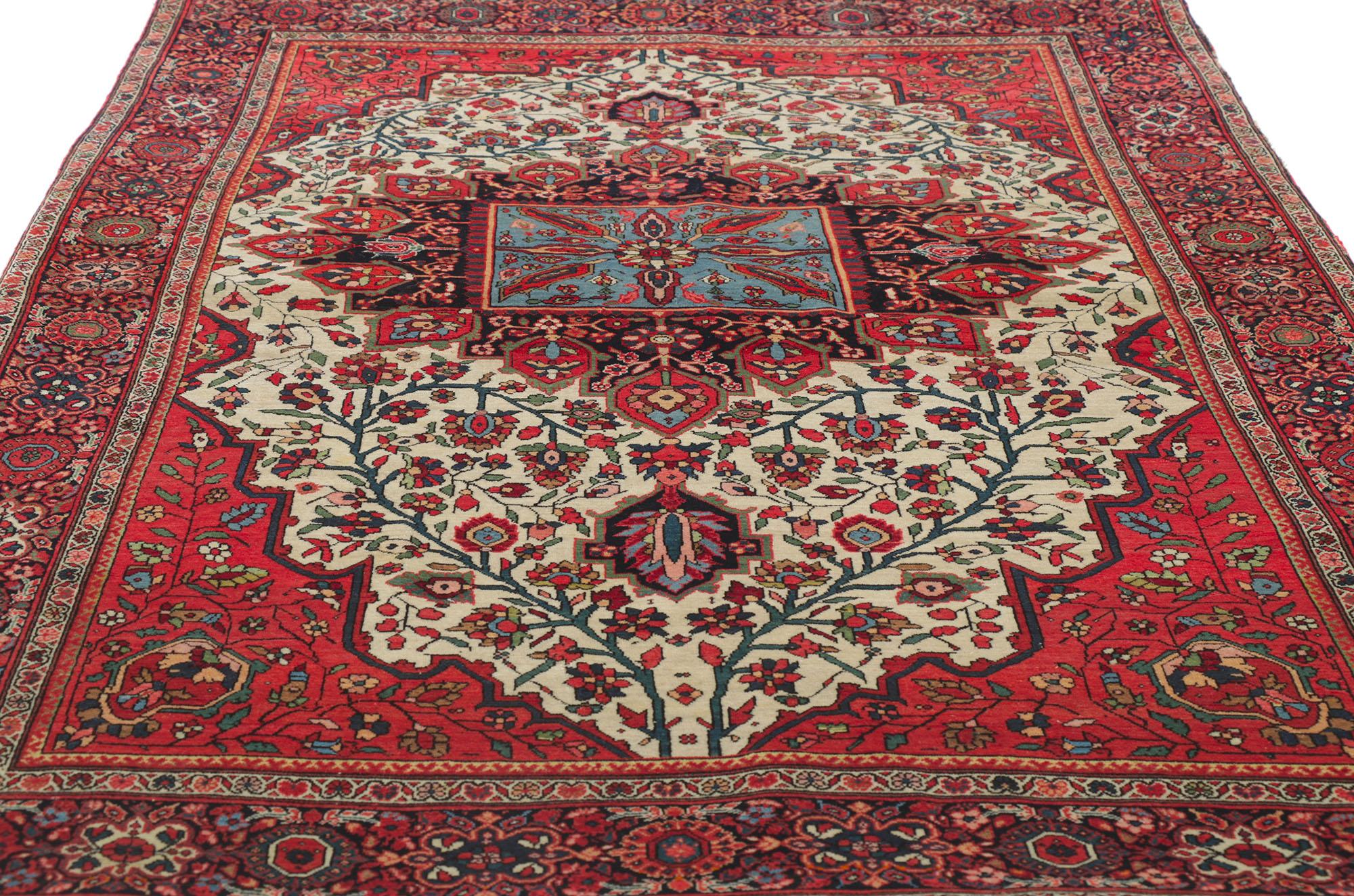 Perse Tapis persan Sarouk Farahan des années 1900 avec style moderne en vente