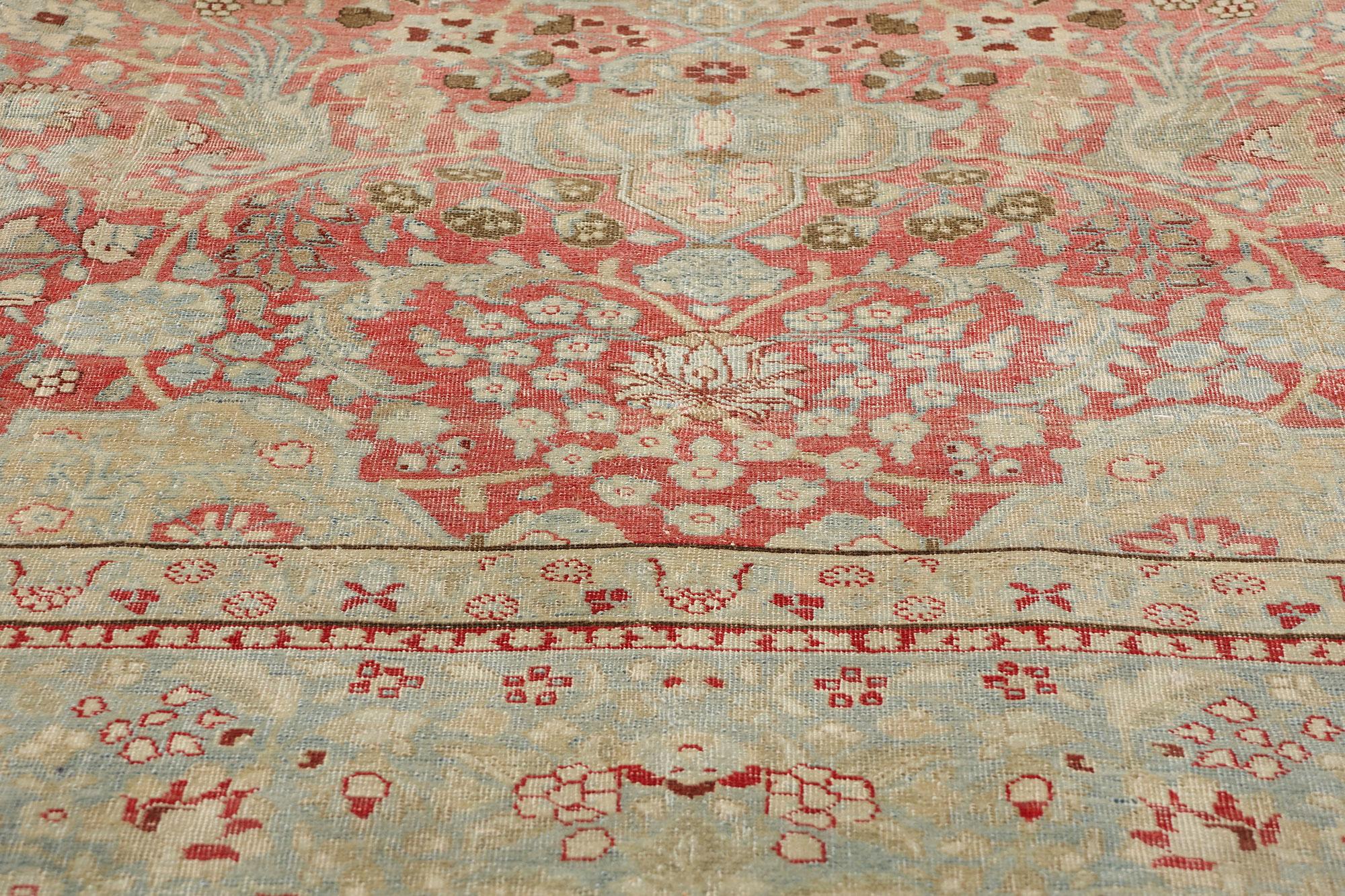 Lana Tappeto persiano Tabriz del 1900 con stile moderno in vendita