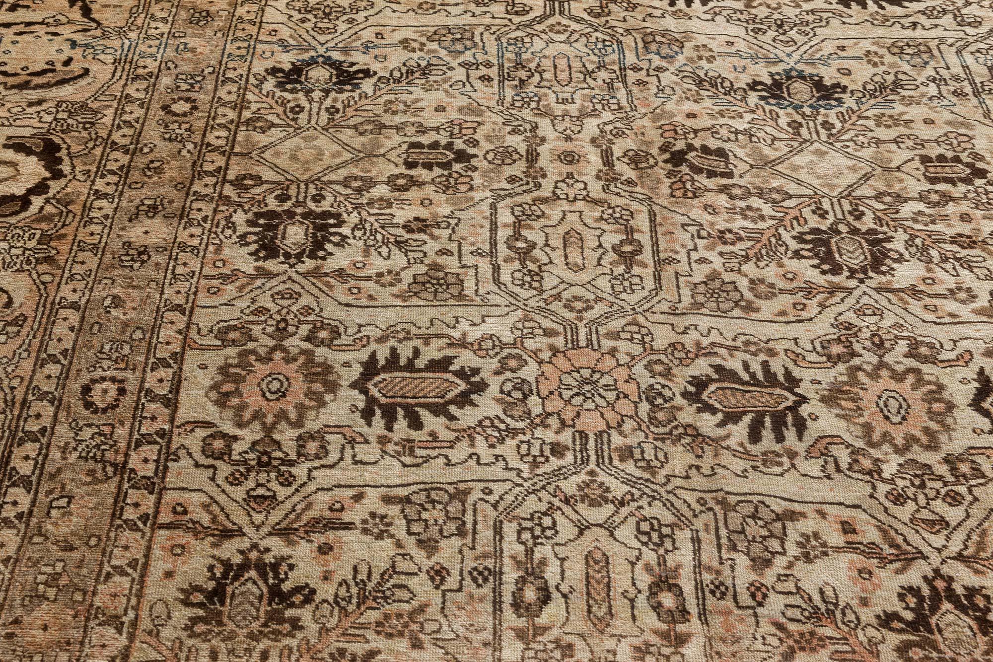 Authentic 1900s Persian Tabriz Handmade Wool Carpet For Sale 2