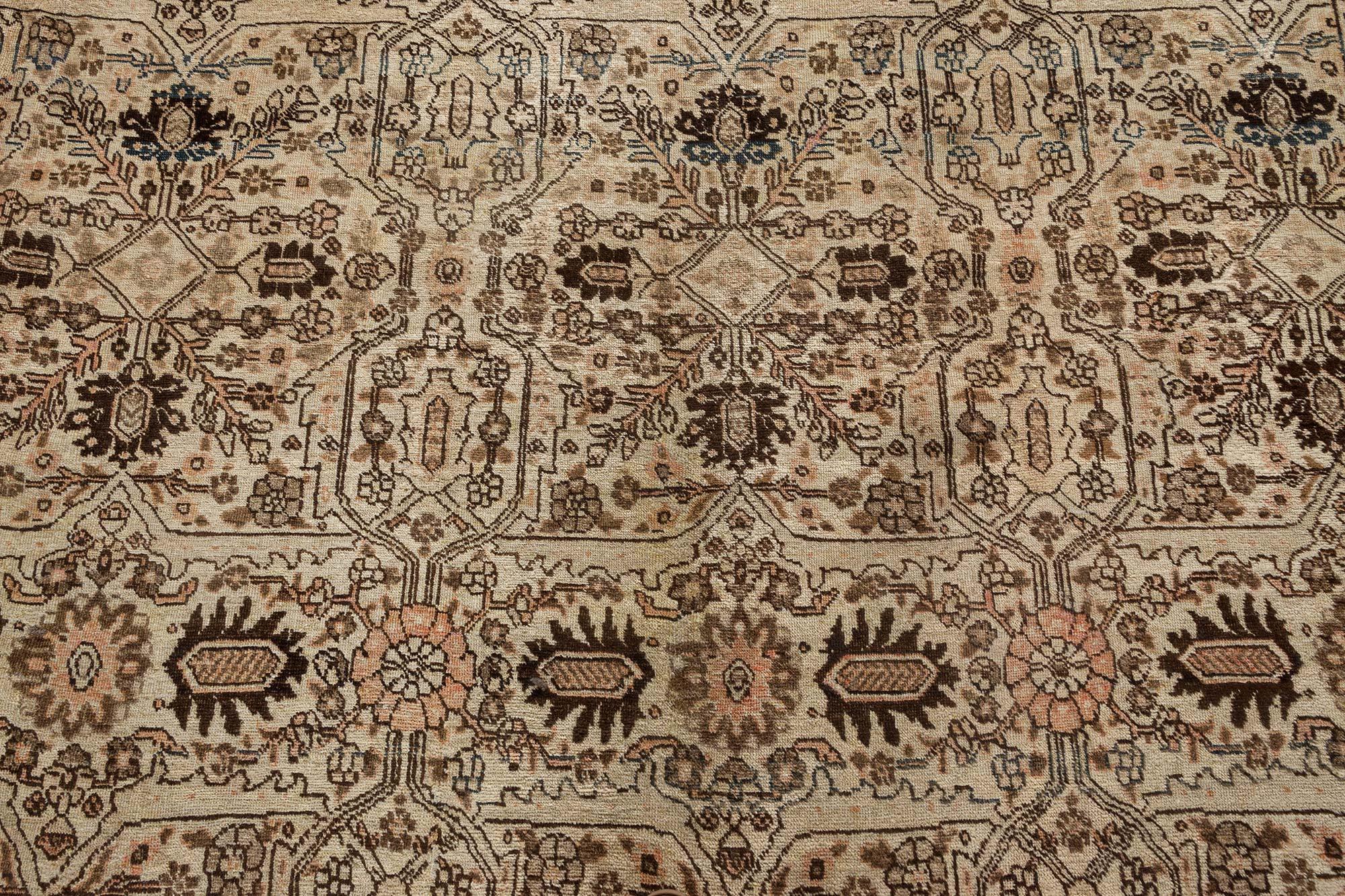 Hand-Knotted Authentic 1900s Persian Tabriz Handmade Wool Carpet For Sale