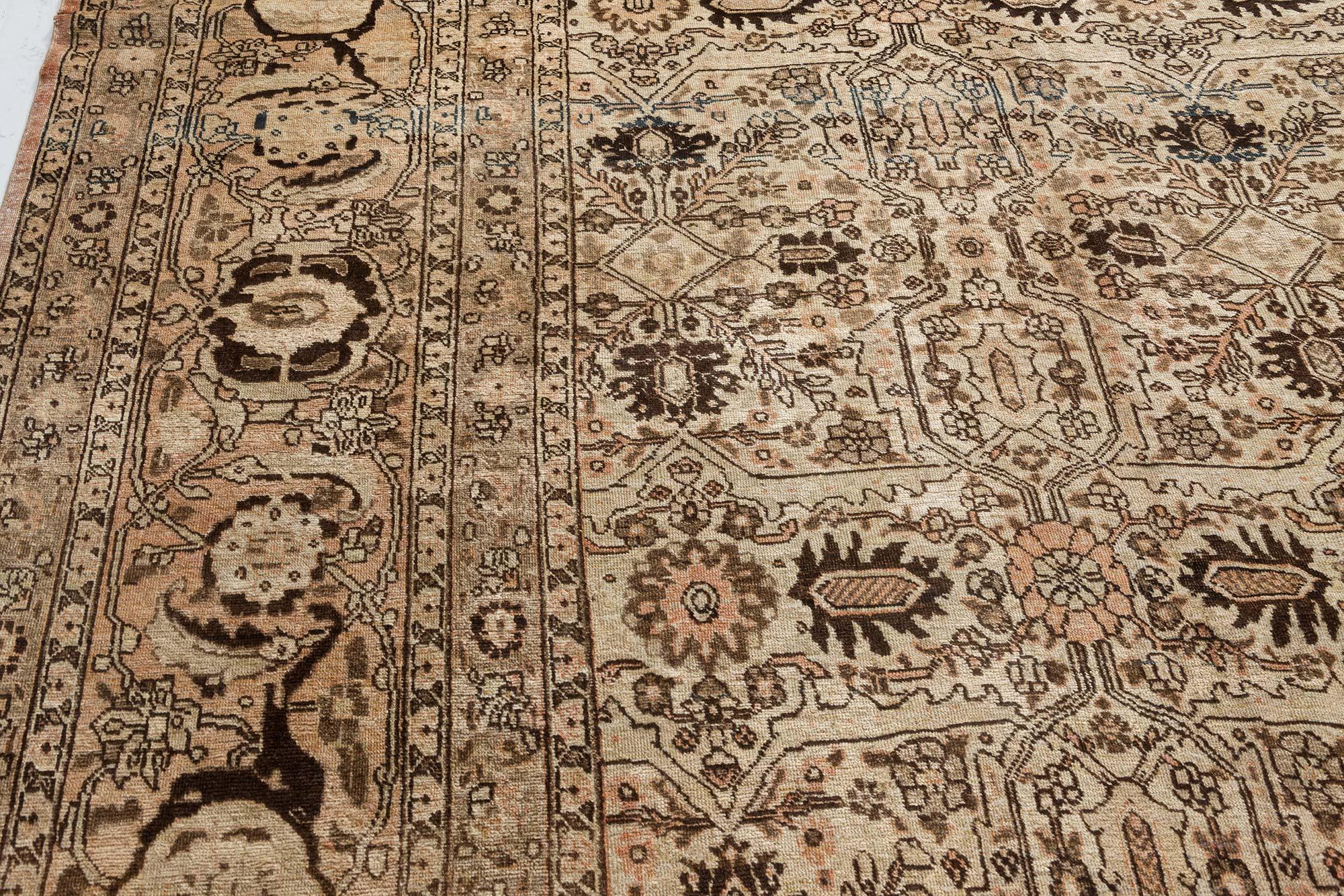 Authentic 1900s Persian Tabriz Handmade Wool Carpet For Sale 1