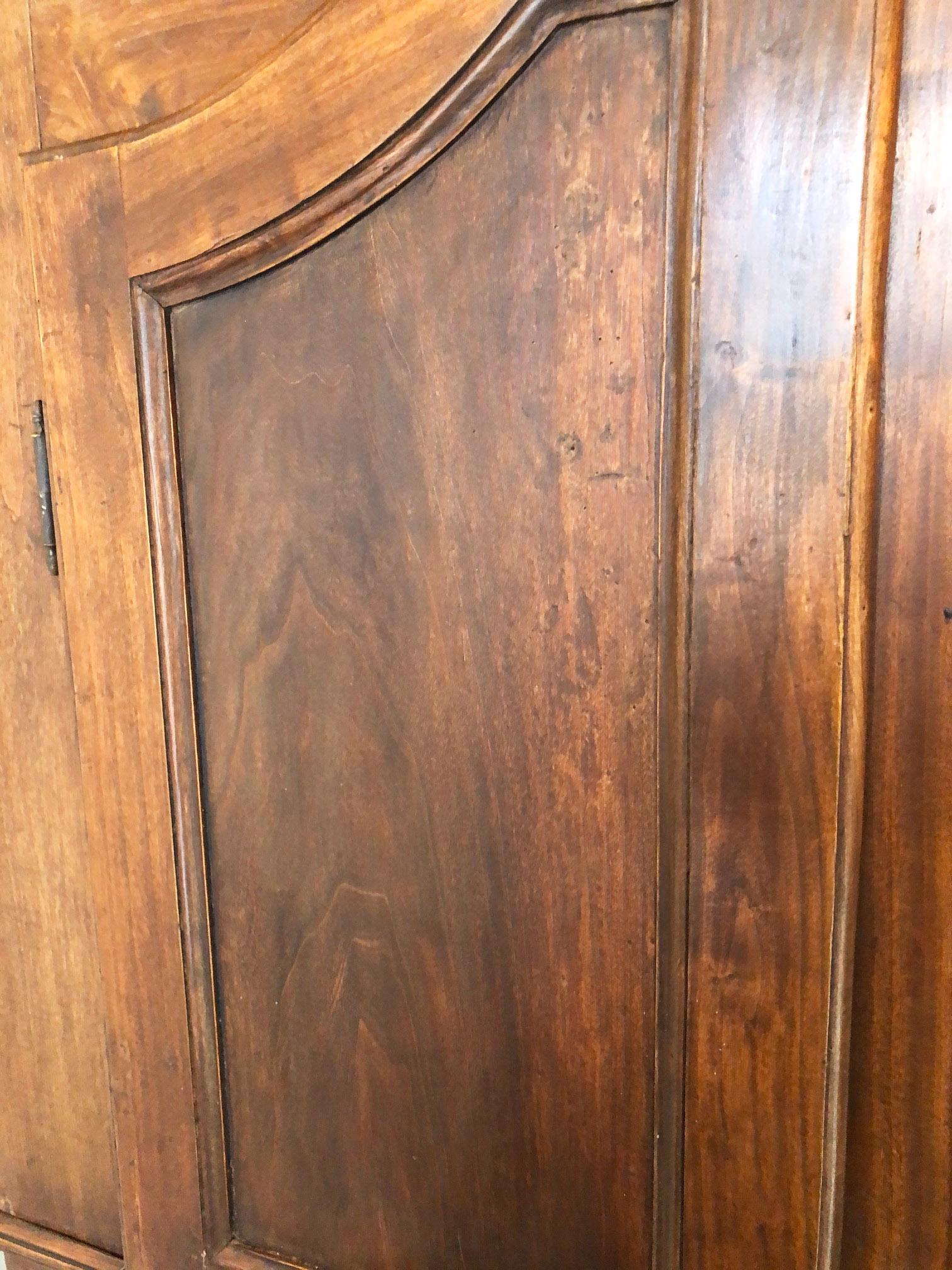 Italian 1900s Piedmontese Wardrobe Poplar Sideboard Pantry Cabinet