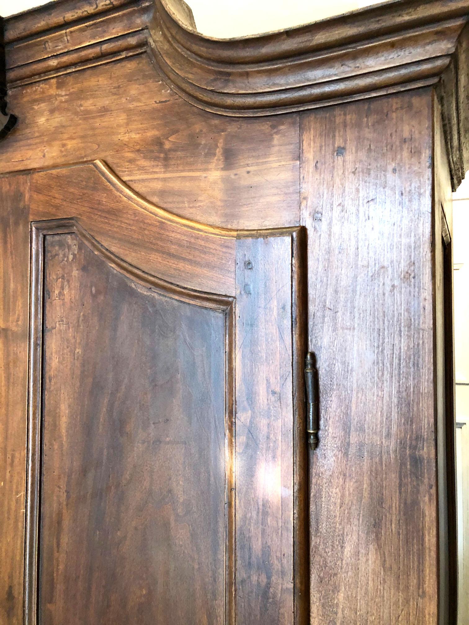 Early 20th Century 1900s Piedmontese Wardrobe Poplar Sideboard Pantry Cabinet
