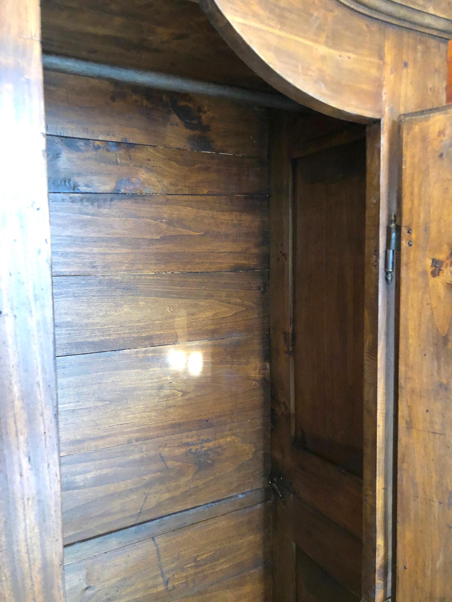 1900s Piedmontese Wardrobe Poplar Sideboard Pantry Cabinet 1