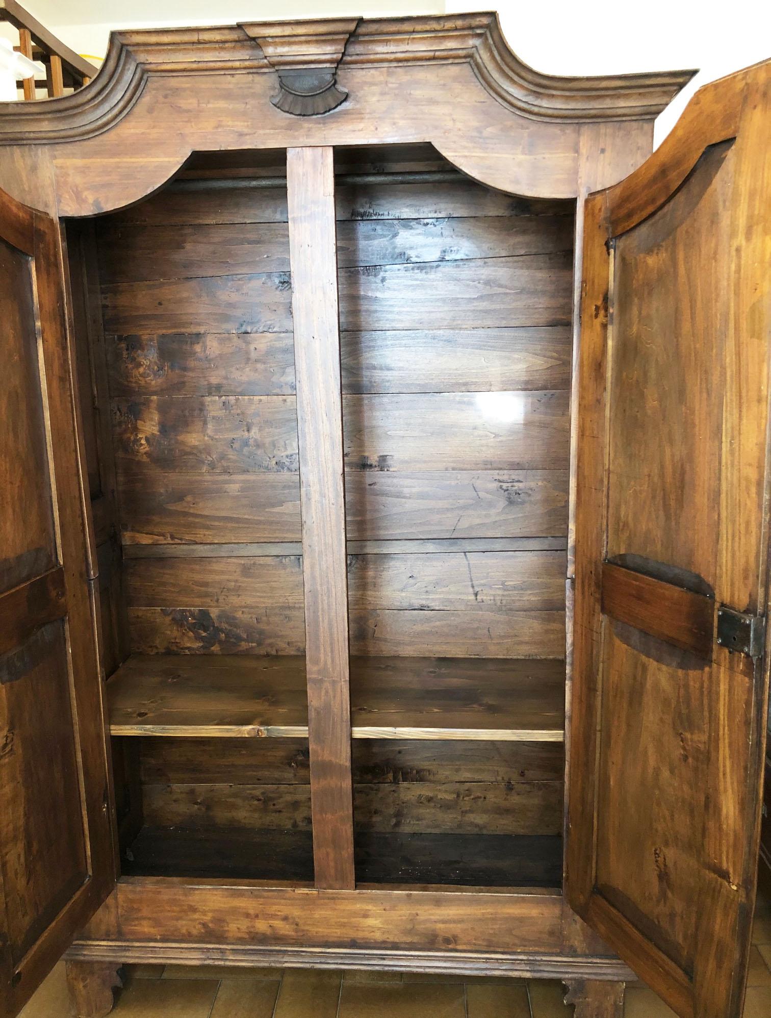 1900s Piedmontese Wardrobe Poplar Sideboard Pantry Cabinet 3