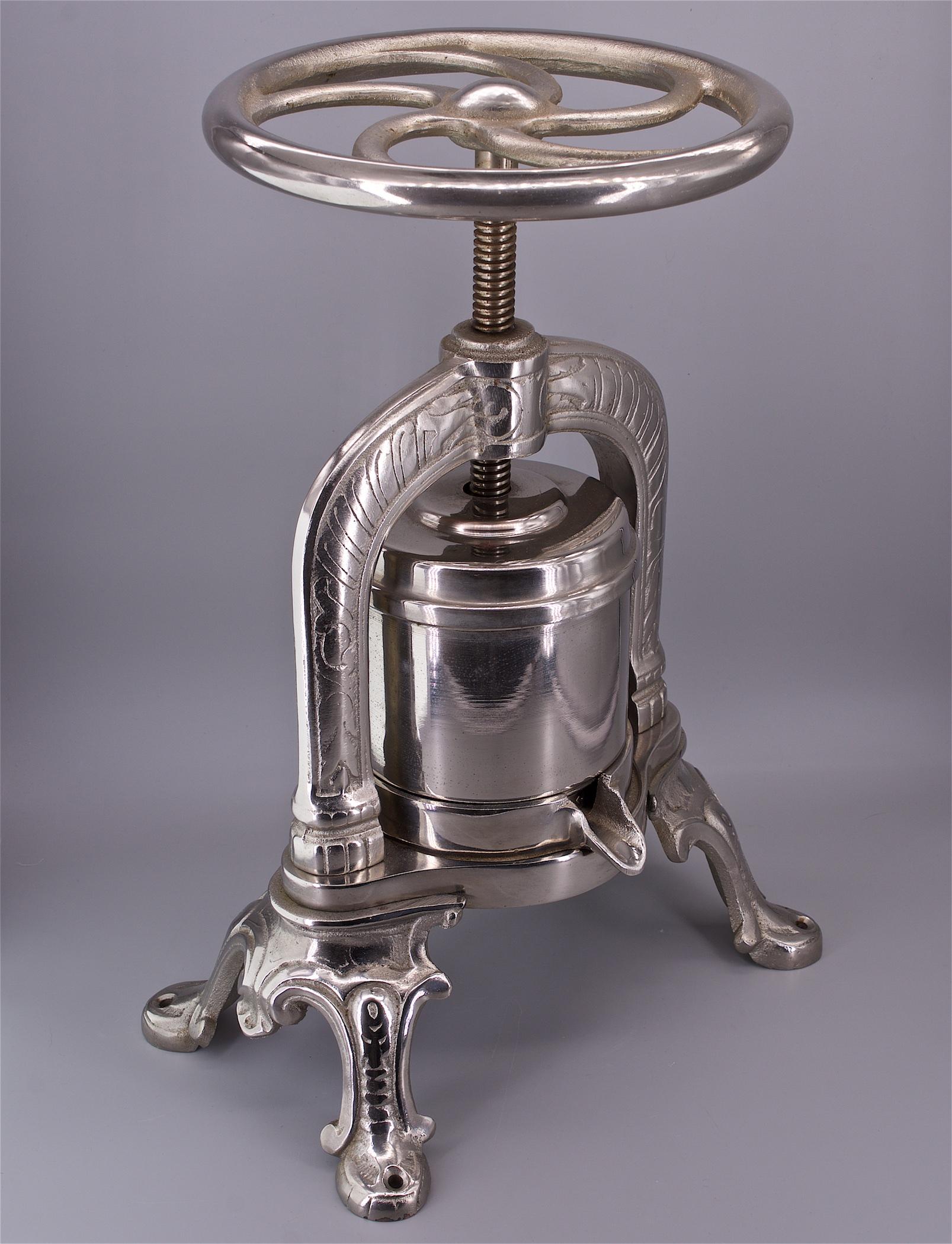 Plated 1900s Polished Nickel French Duck Lobster Press Culinary Cooking Matfer Bourgeat