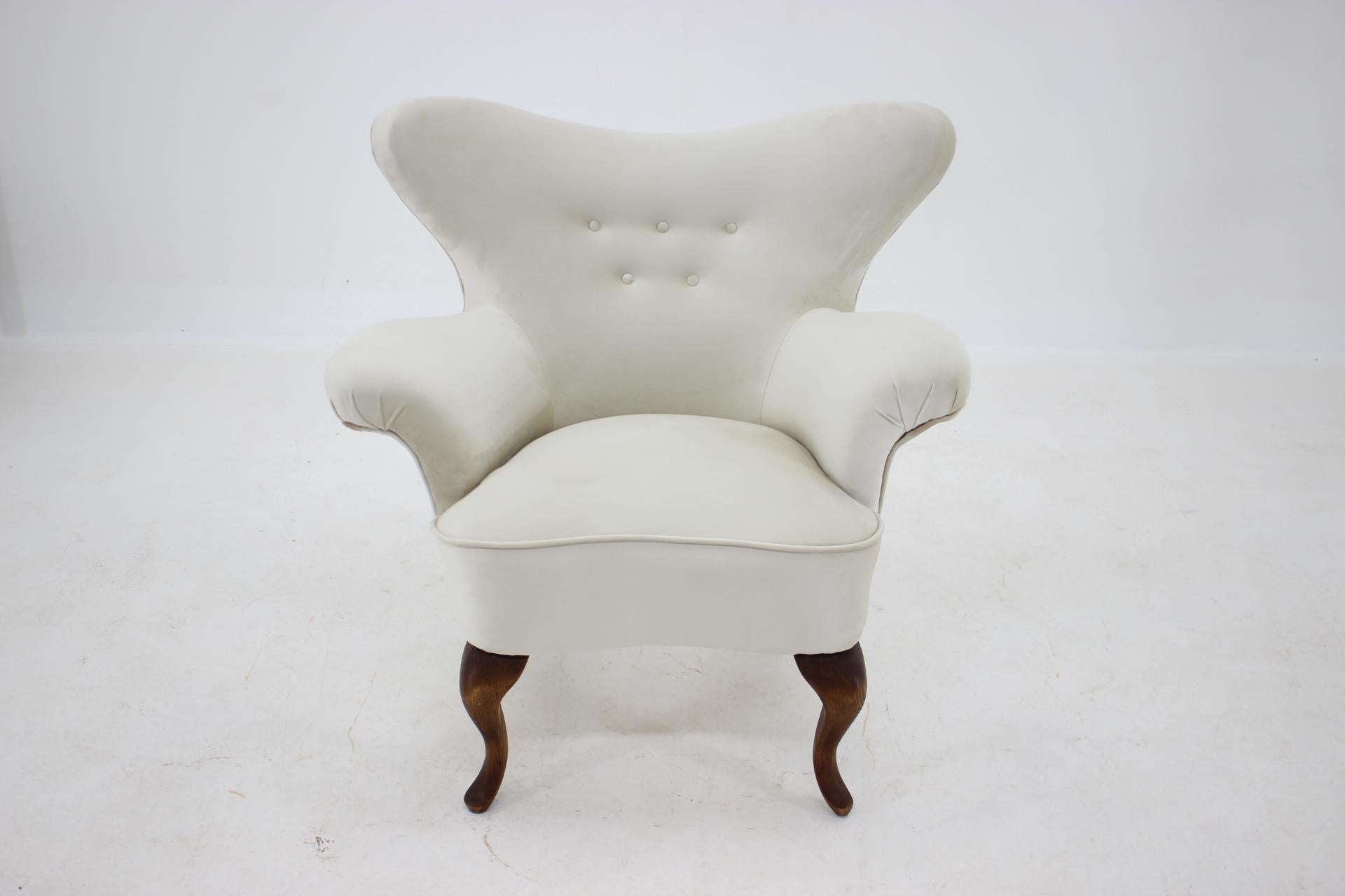 Czech 1900s Rare Antique Curved Armchair For Sale