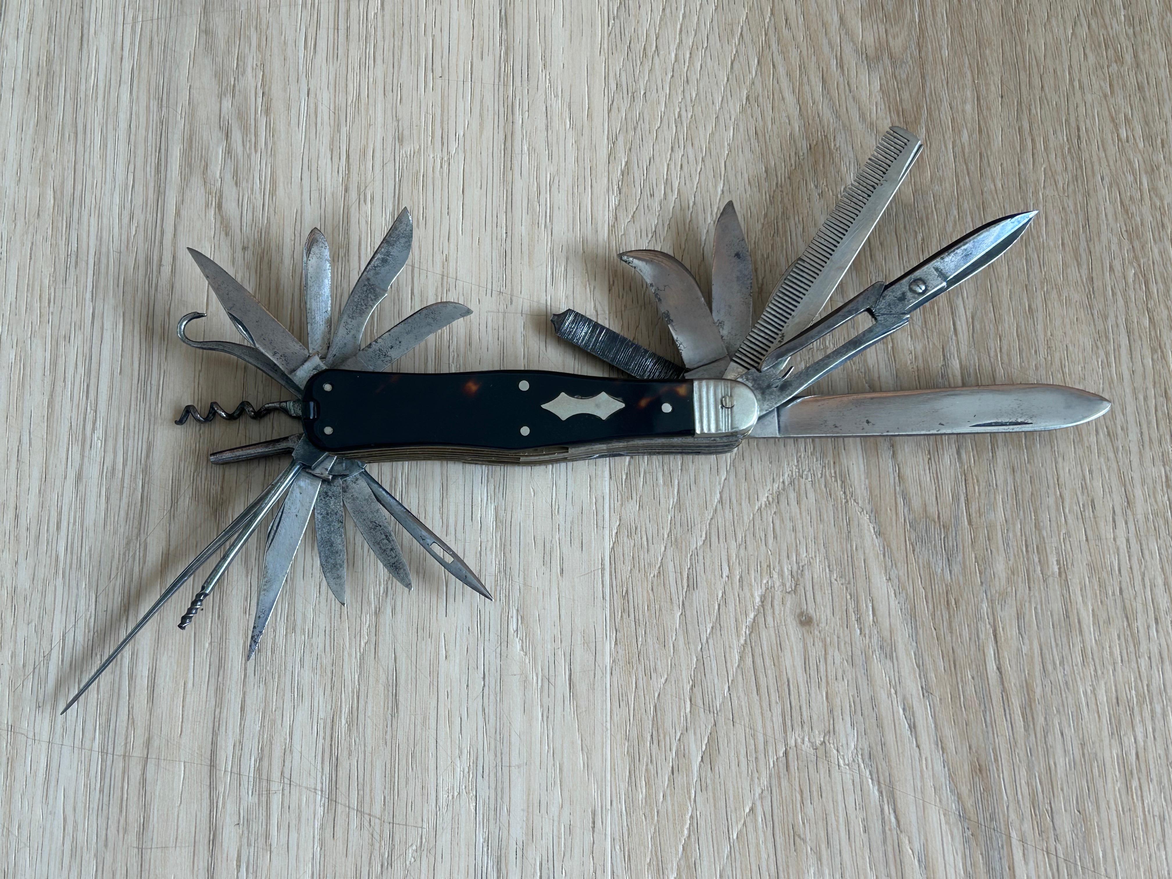 20th Century 1900's Rare Tortoiseshell 'Swiss Army' Pen Knife For Sale