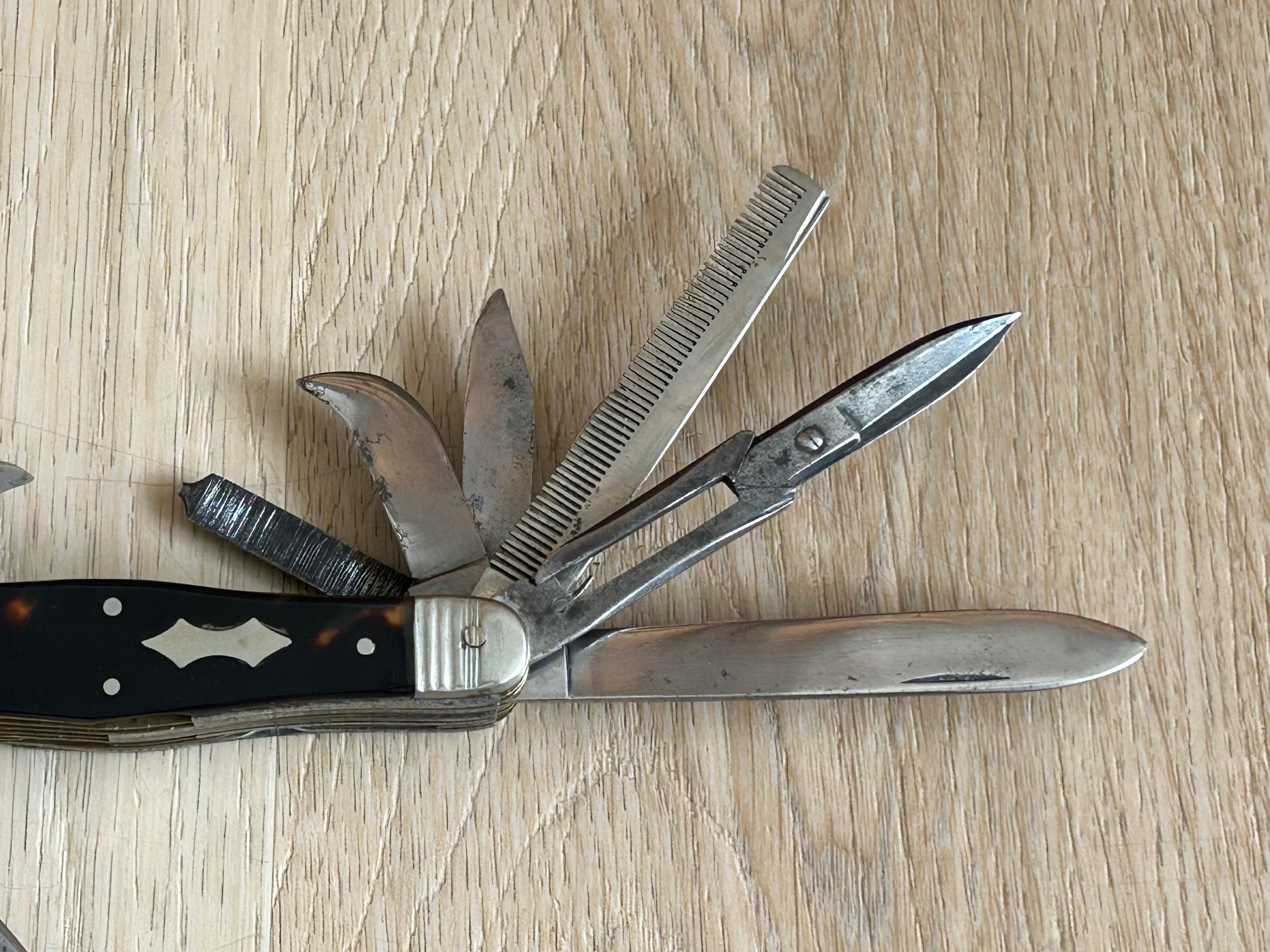 1900's Rare Tortoiseshell 'Swiss Army' Pen Knife For Sale 1