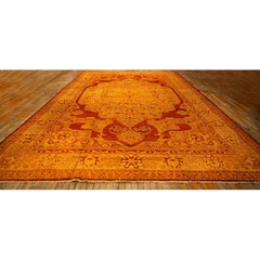 Tappeto da galleria in lana antico indiano del 1900 con medaglione rosso (Agra Knots Rugs)
