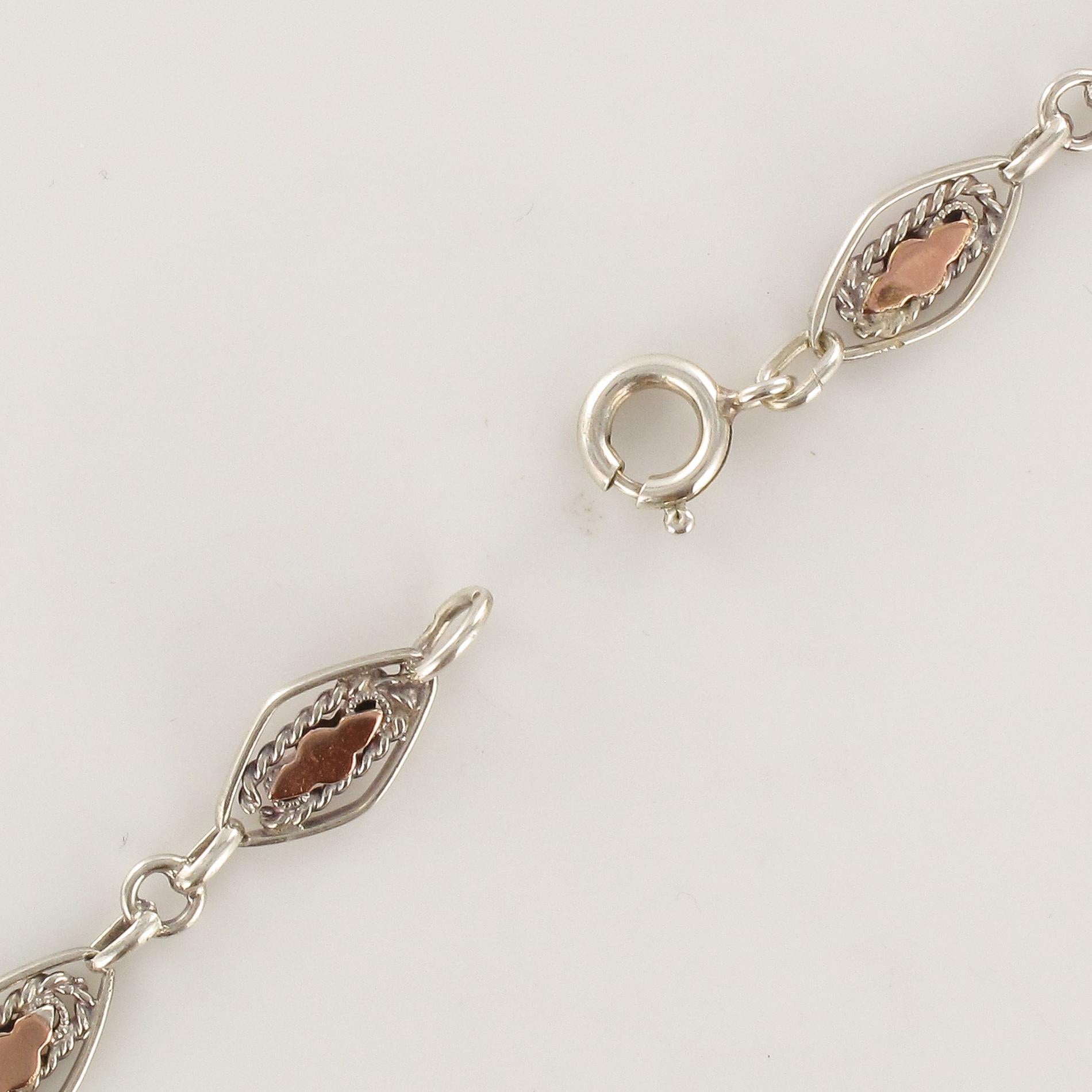 1900s Rose Gold Sterling Silver Necklace 5
