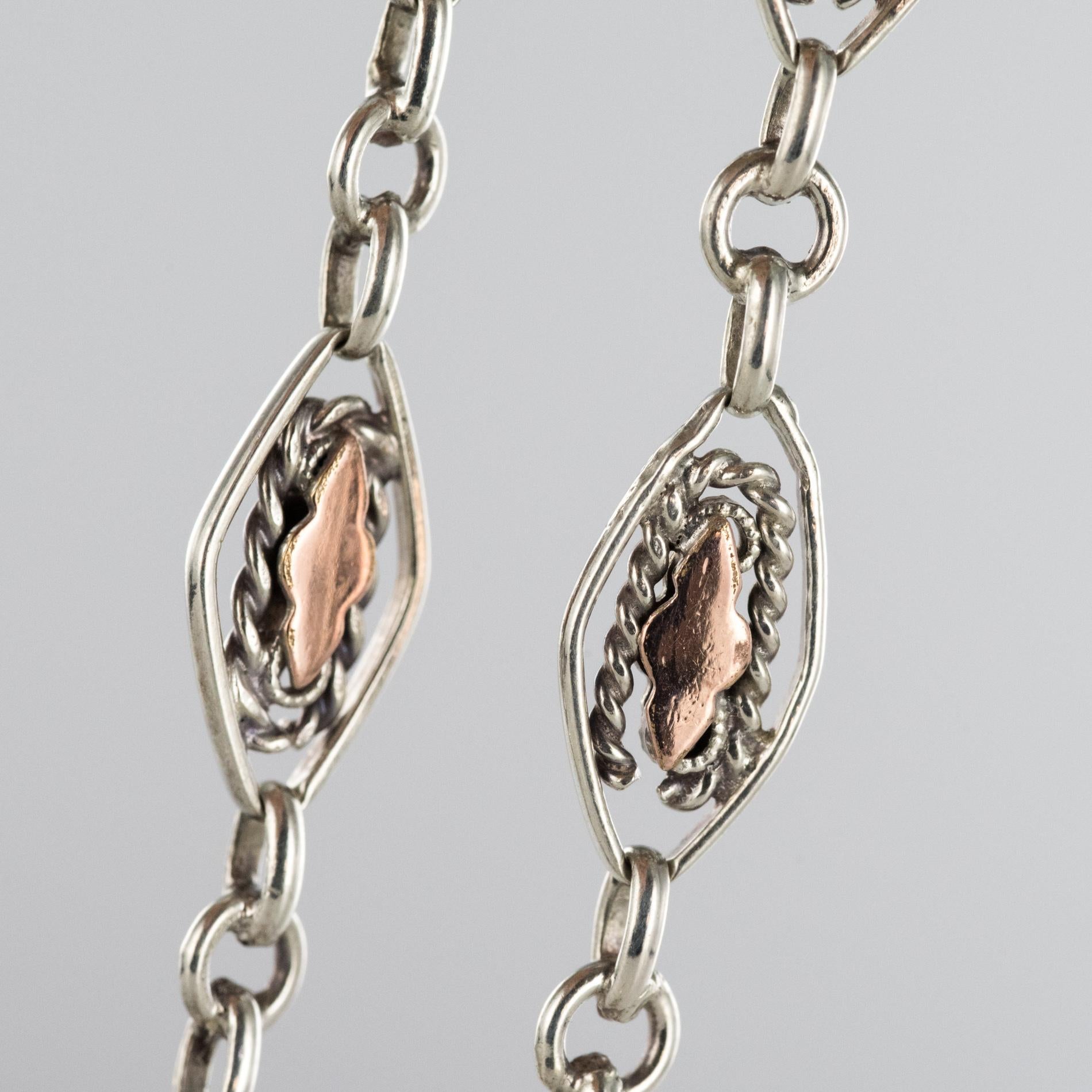 1900s Rose Gold Sterling Silver Necklace 2