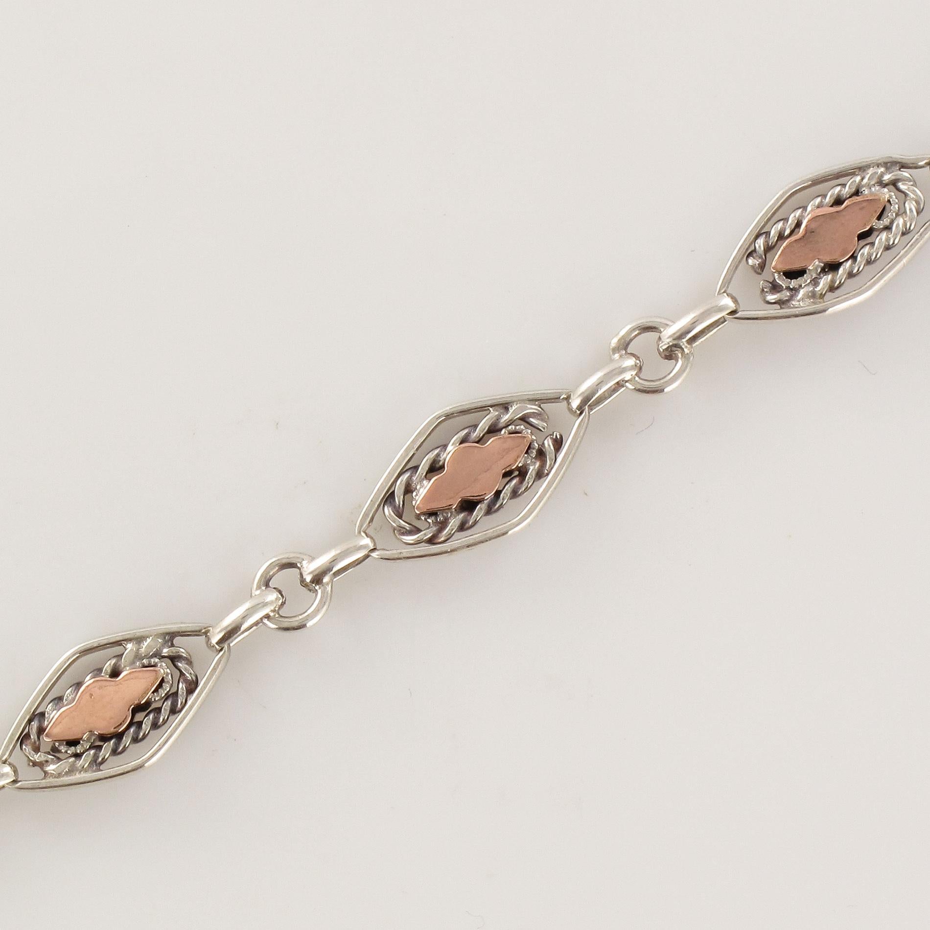 1900s Rose Gold Sterling Silver Necklace 3
