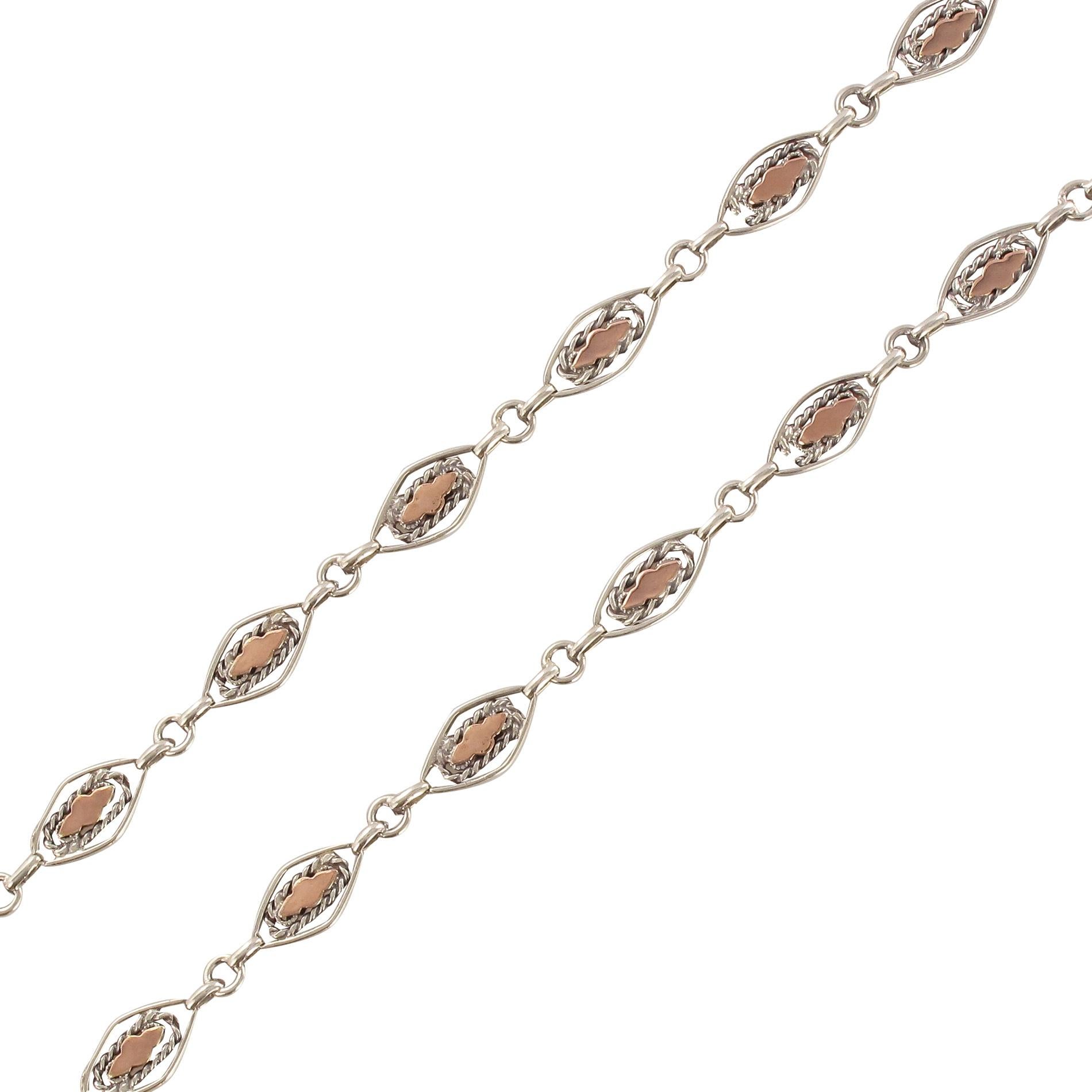 1900s Rose Gold Sterling Silver Necklace