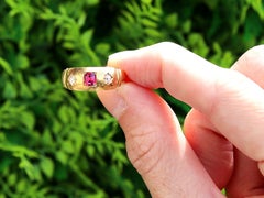 1900s Ruby Diamond Yellow Gold Cocktail Ring