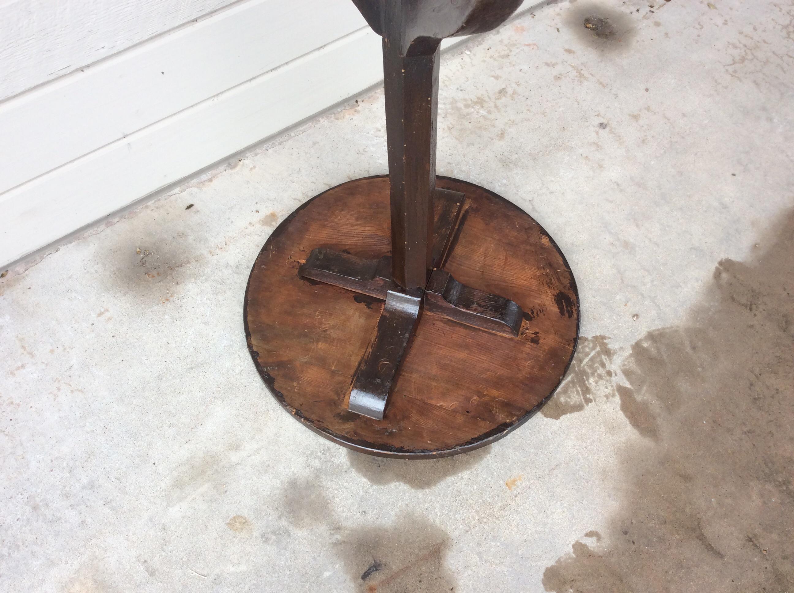 1900s Rustic French Pedestal Side Table 4