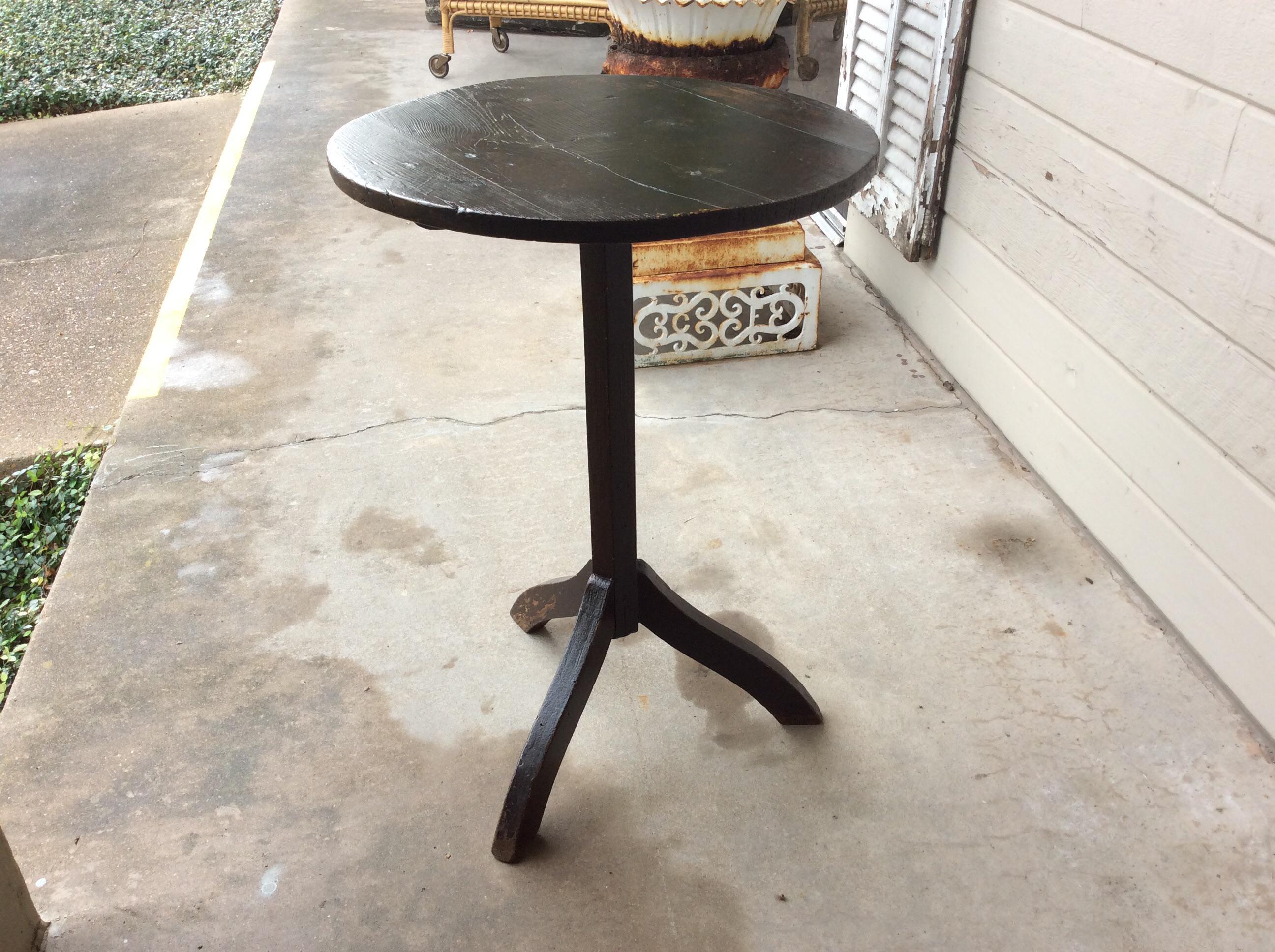 Hand-Crafted 1900s Rustic French Pedestal Side Table