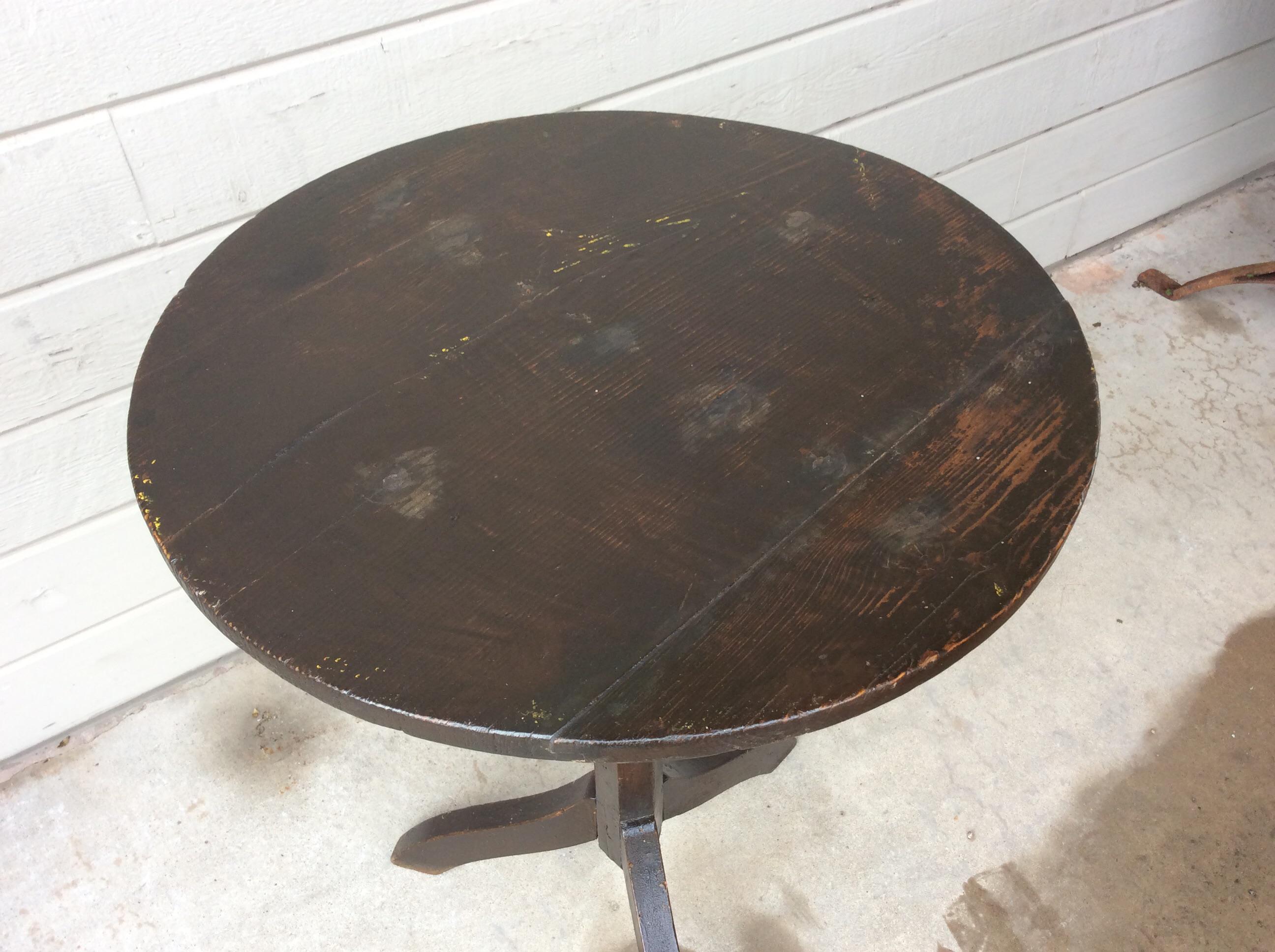 20th Century 1900s Rustic French Pedestal Side Table