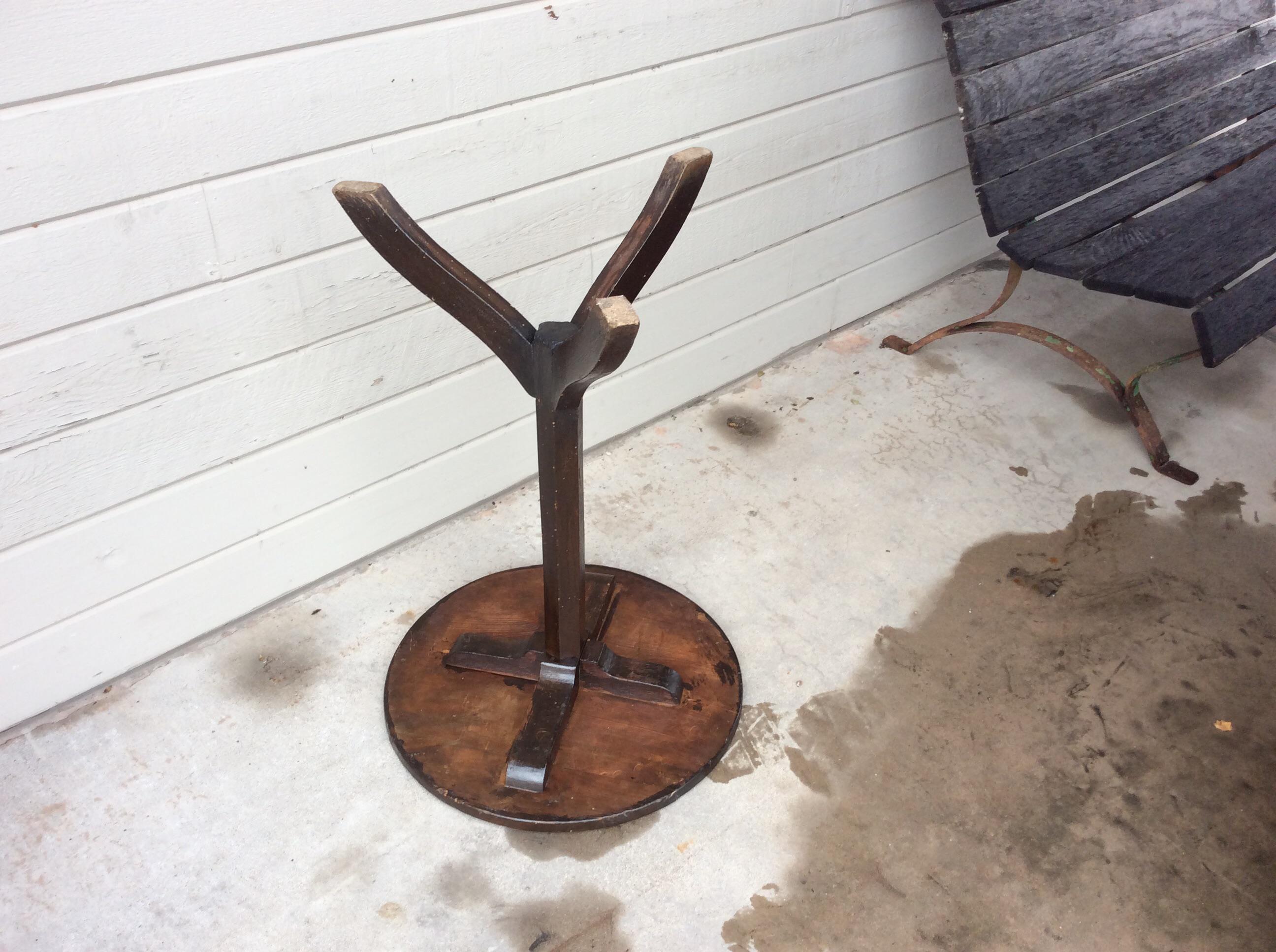 1900s Rustic French Pedestal Side Table 3