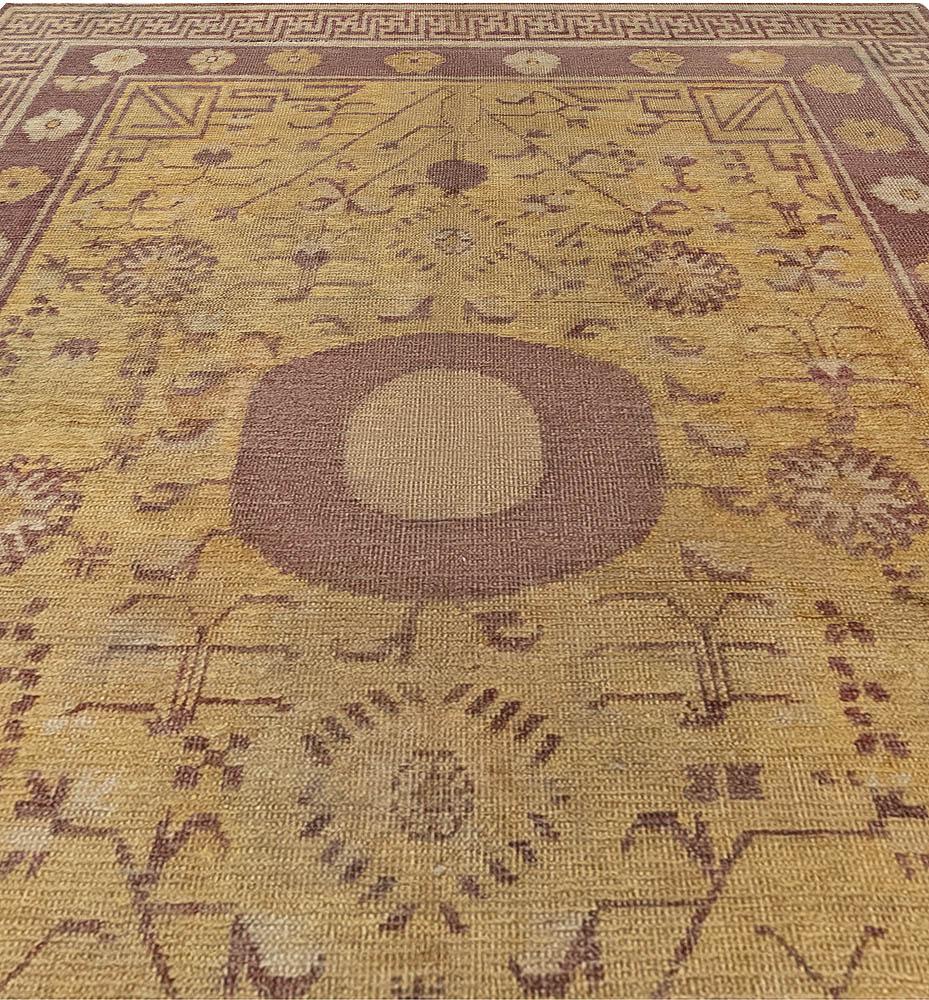 Centrasiatique 1900 Samarkand Khotan Tapis de laine fait à la main en vente