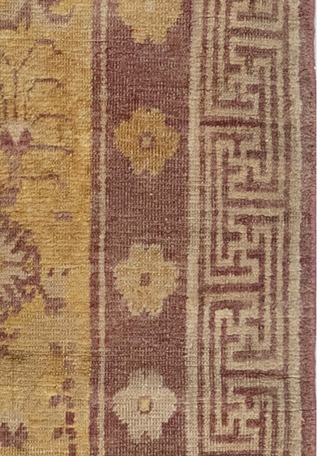 1900 Samarkand Khotan Tapis de laine fait à la main Bon état - En vente à New York, NY