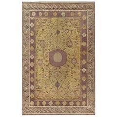 1900s Samarkand Khotan Handmade Wool Rug