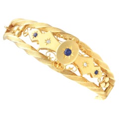 Bracciale in oro giallo con zaffiro e diamanti del 1900