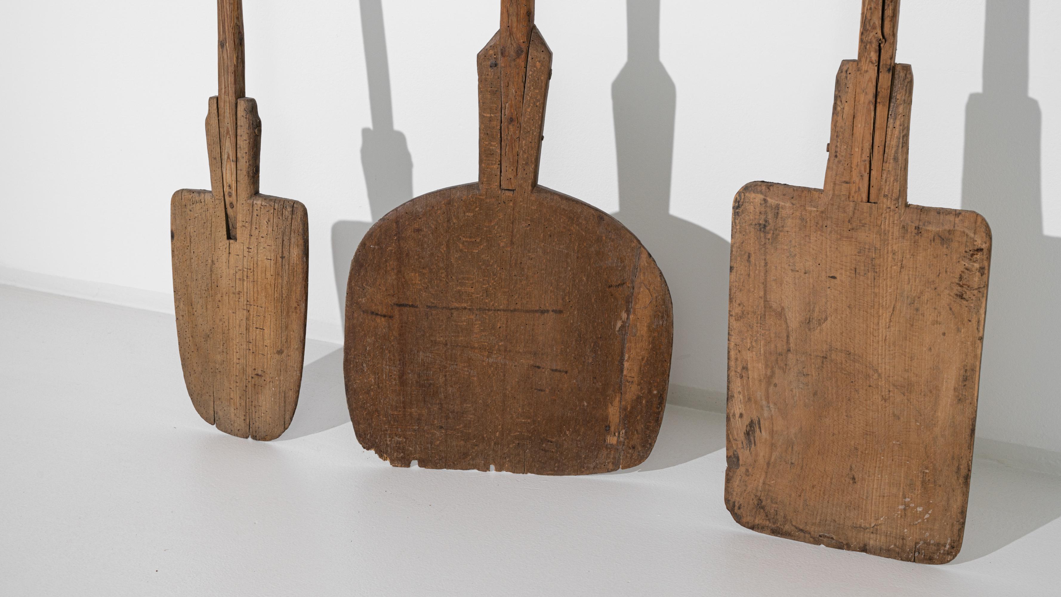 Rustic 1900s Scandinavian Wooden Baker's Peel, Set of Three