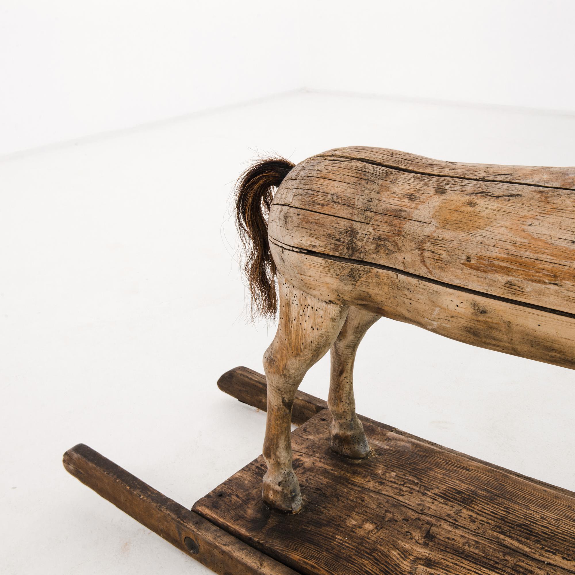 Early 20th Century 1900s Scandinavian Wooden Rocking Horse
