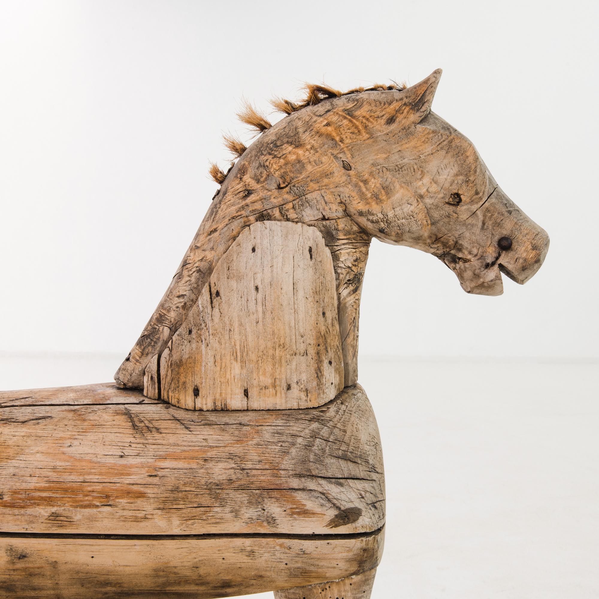1900s Scandinavian Wooden Rocking Horse 1