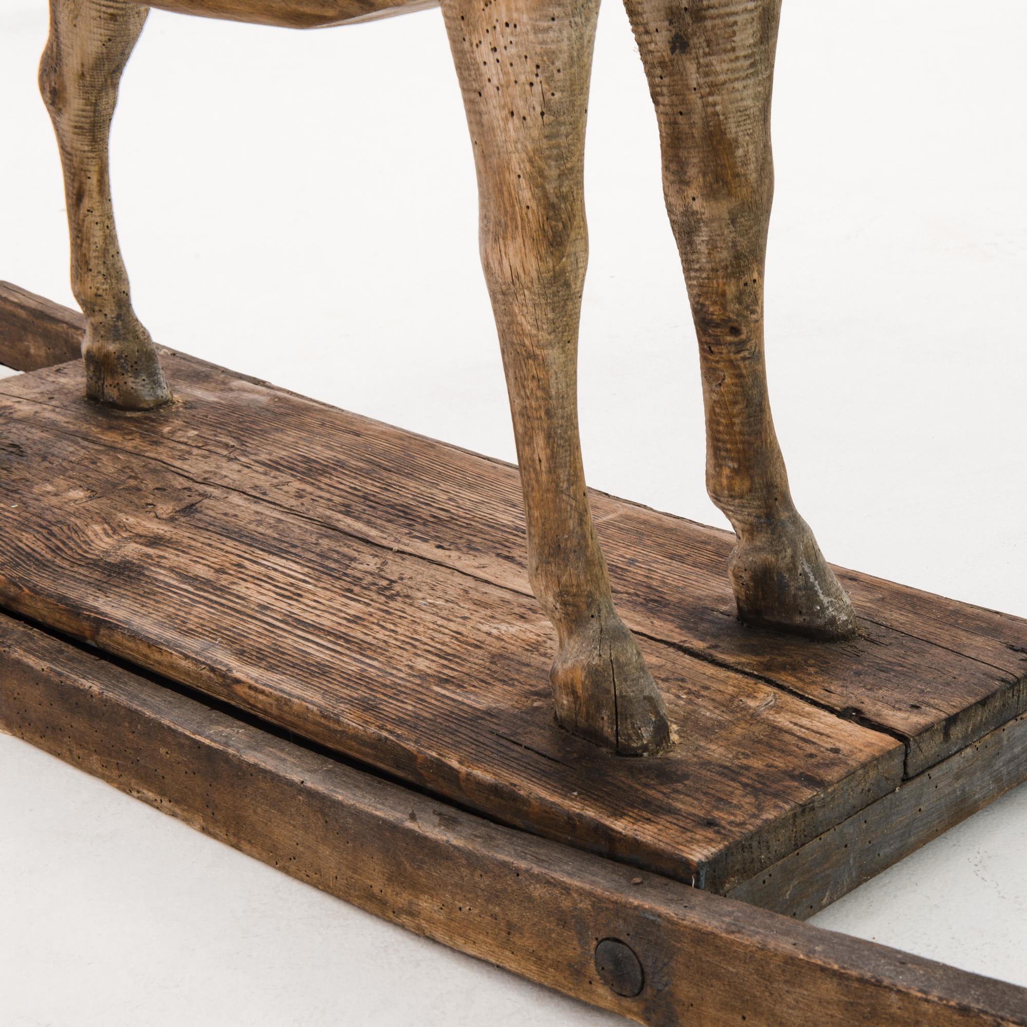 1900s Scandinavian Wooden Rocking Horse 2