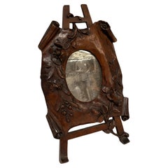 1900's sculptured pear wood picture frame