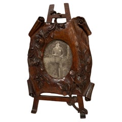 Antique 1900's sculptured pear wood picture frame
