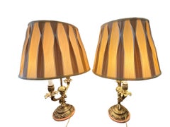1900’s Set of Neoclassical Style Bronze Table Lamps